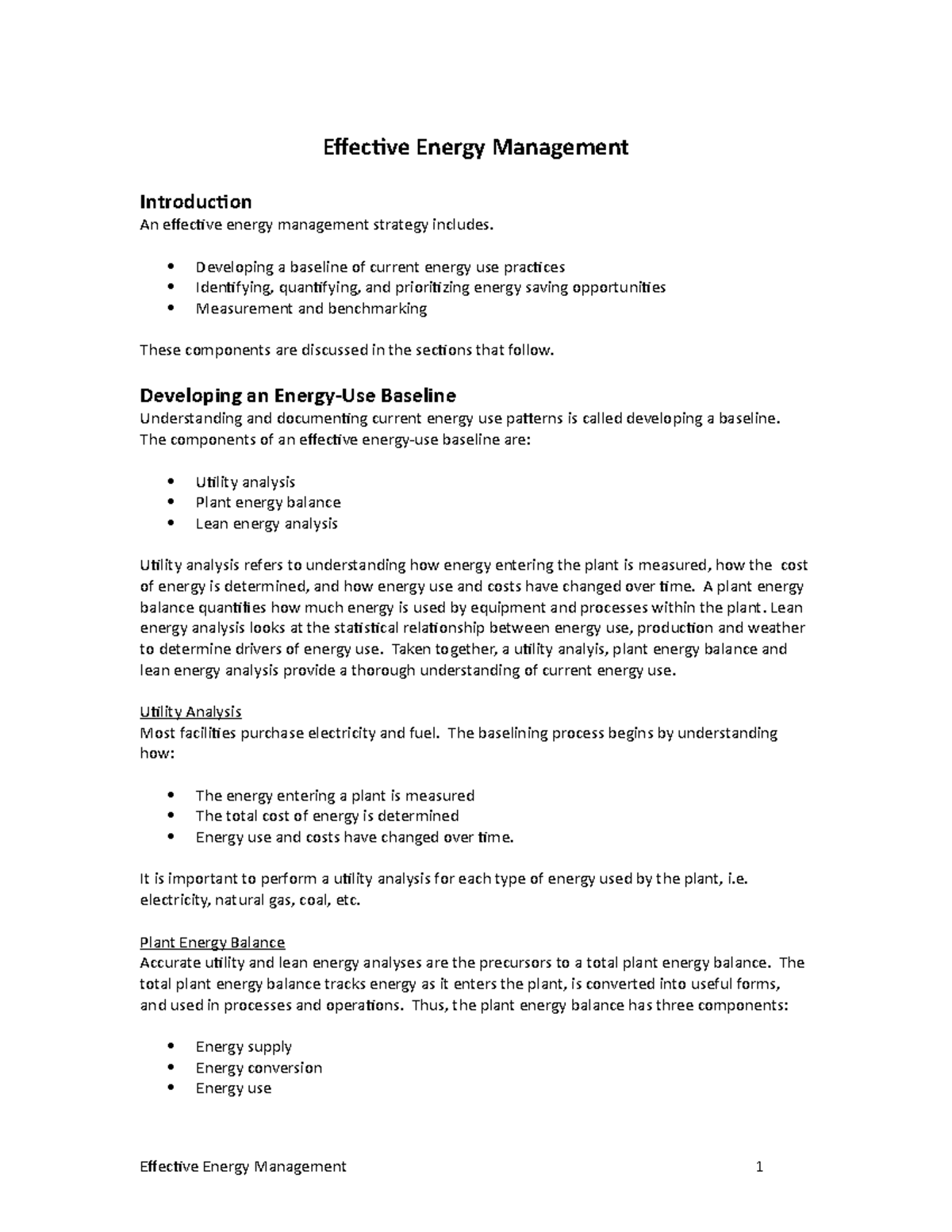 20092010 Lecture 3 Effective Energy Management Effective Energy