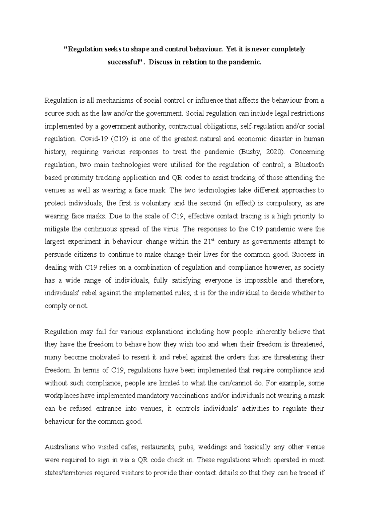 Final exam question - 