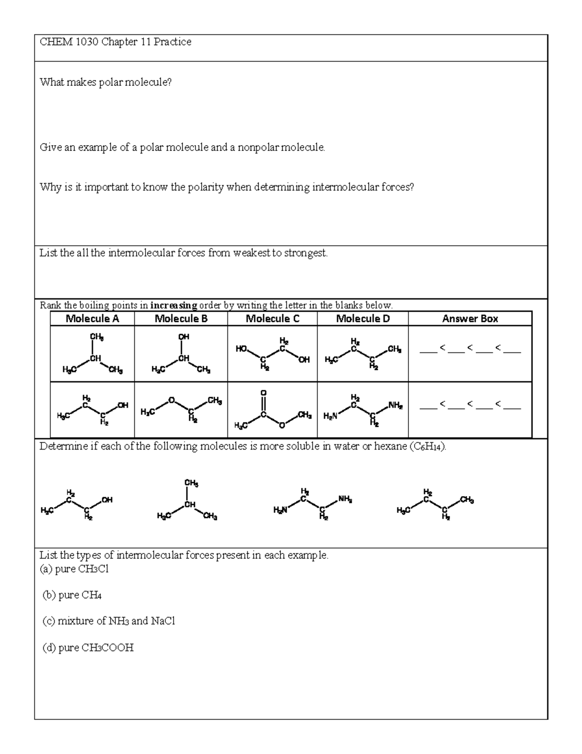 Ch11 Practice 1 - Dr. David Crisostomo - CHEM 1030 Chapter 11 Practice ...