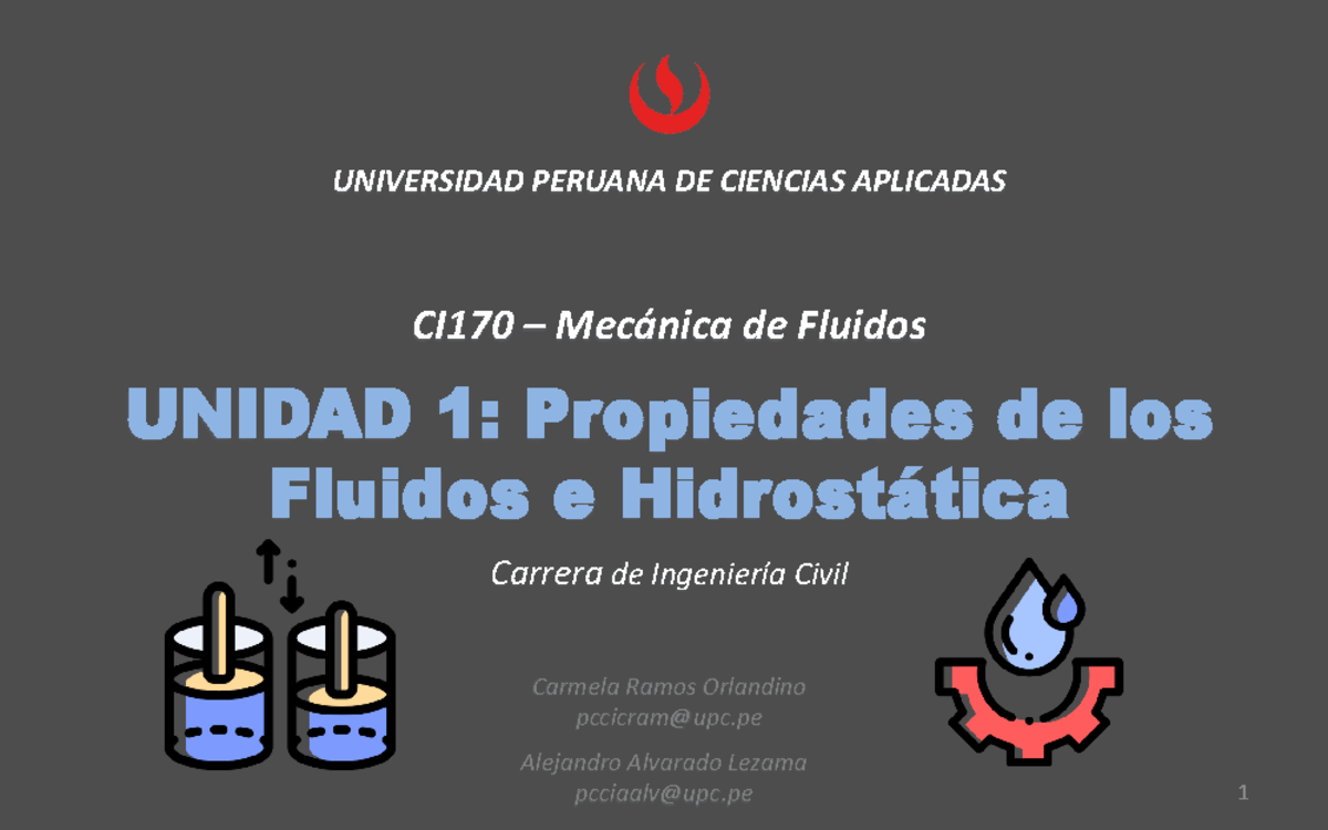 Semana 4 - Clase Practica - 1 UNIDAD 1: Propiedades de los Fluidos e ...
