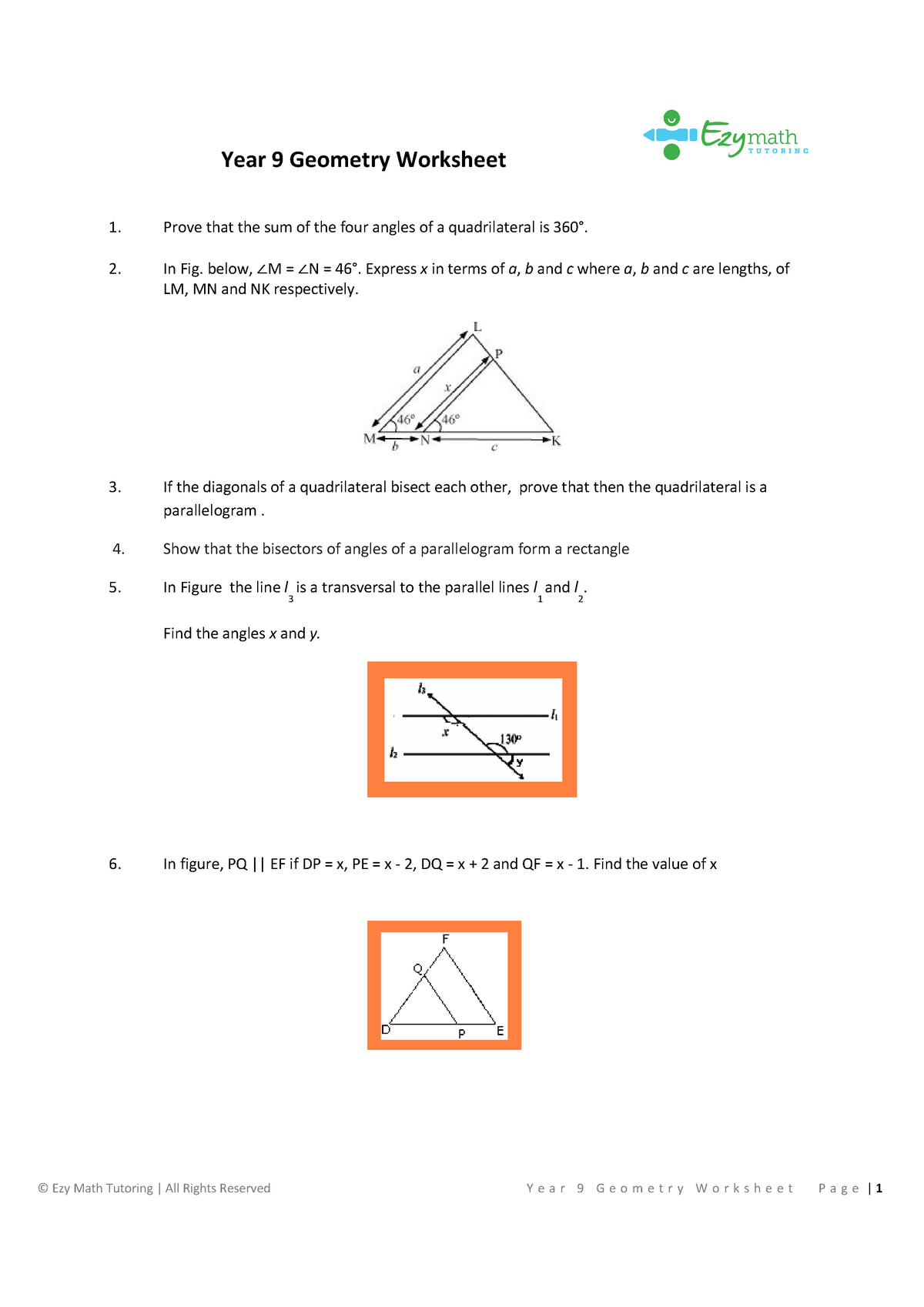Year 23 Geometry Worksheet - Commerce - MQ - StuDocu With Geometry Worksheet Beginning Proofs Answers