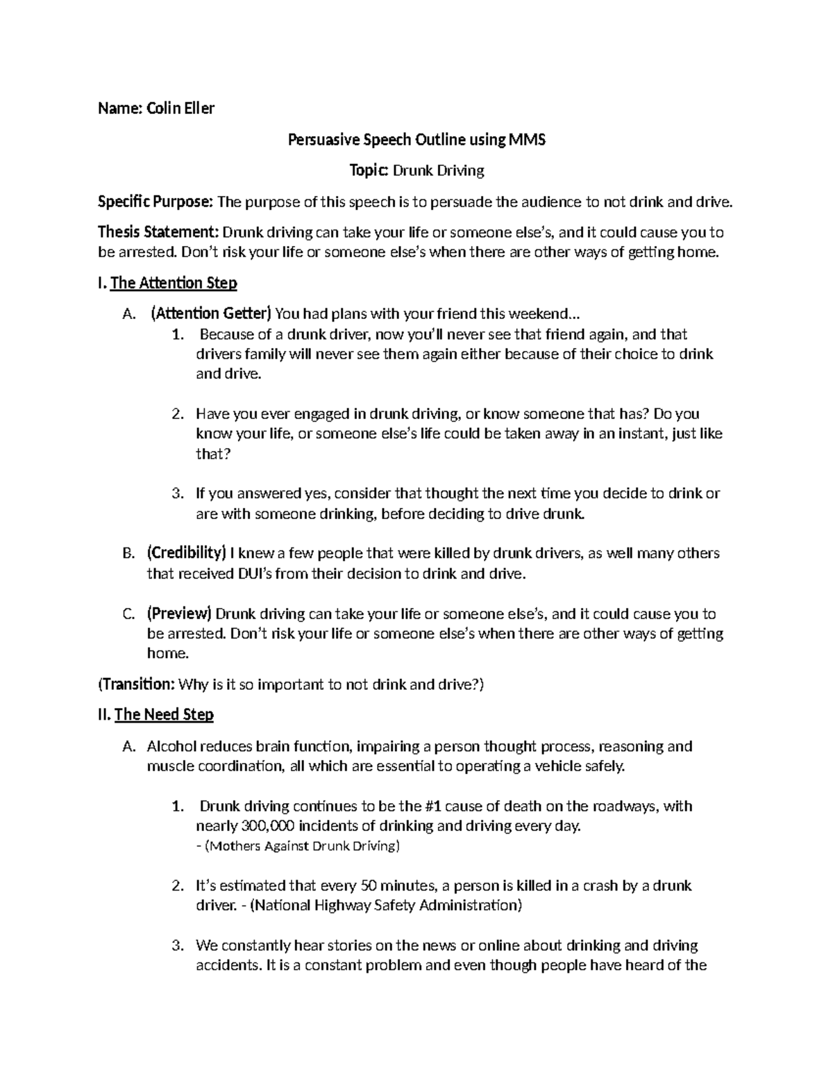 V8M65G98b Y5m Animal Name Colin Eller Persuasive Speech Outline