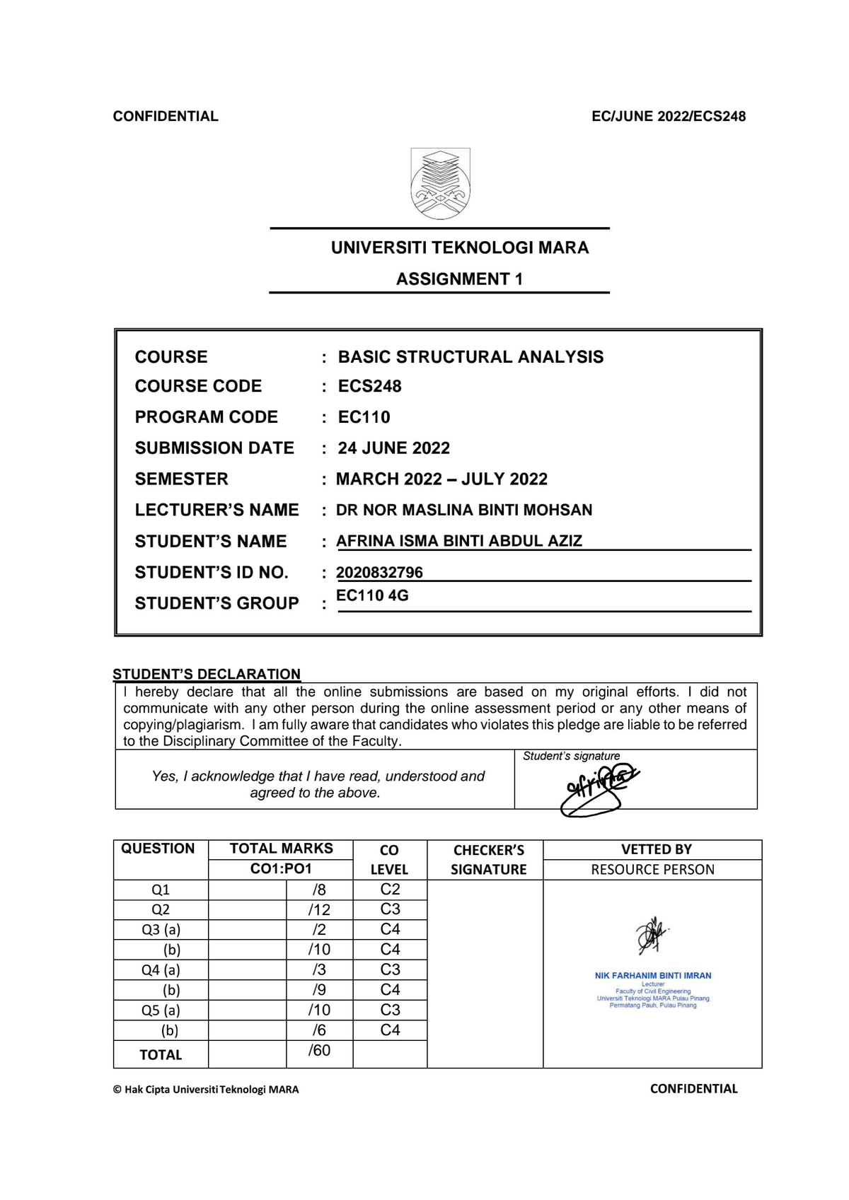 assignment building services uitm