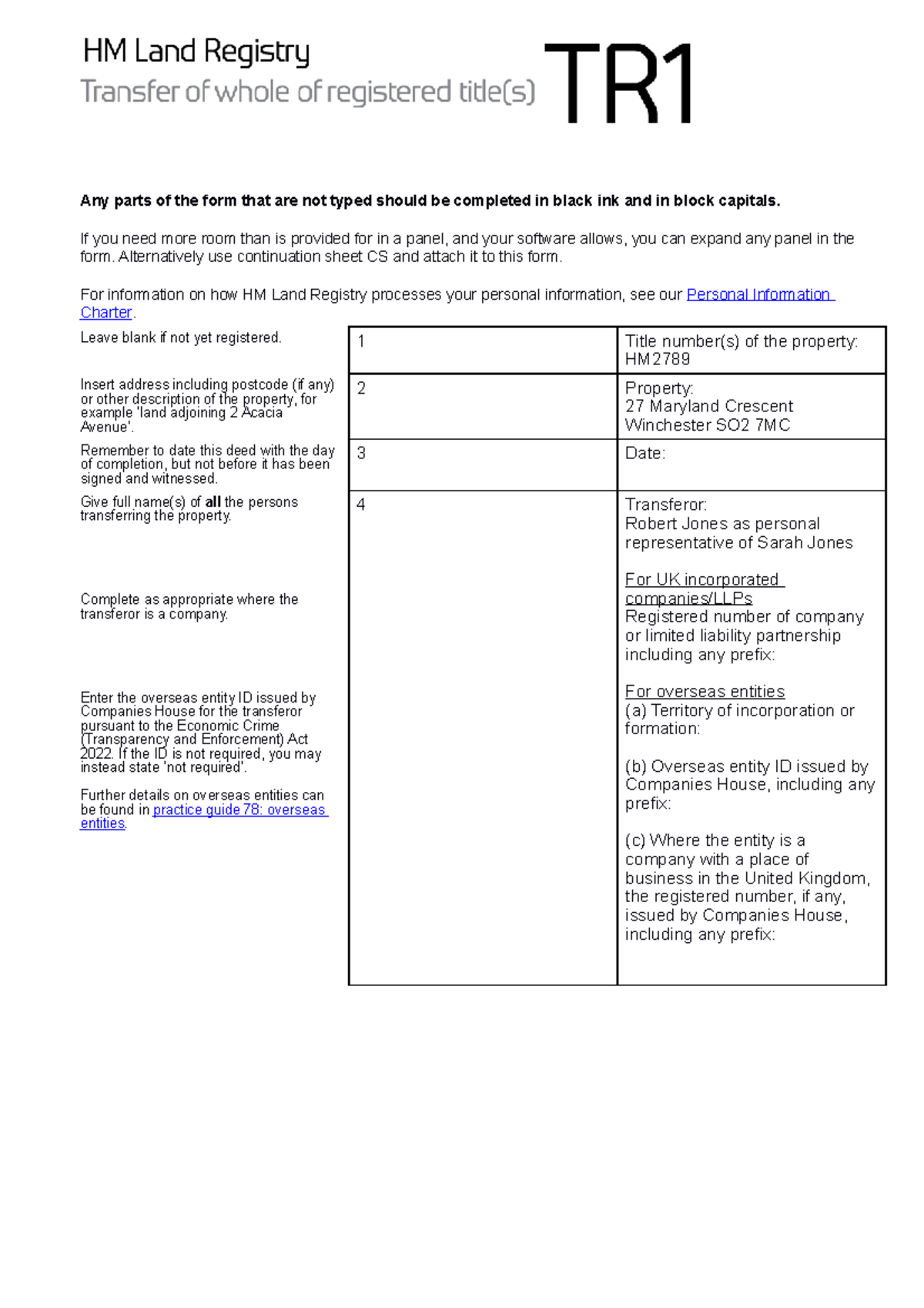 deed of assignment vs tr1