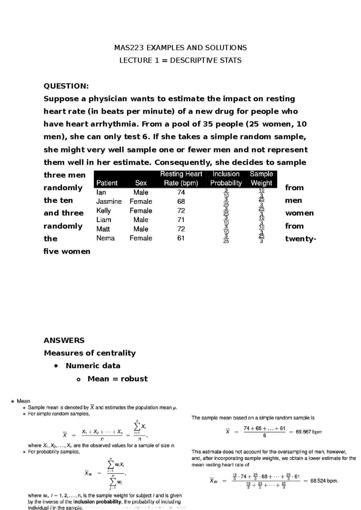 MAS223 Examples AND Solutions - this is to understand some of the ...