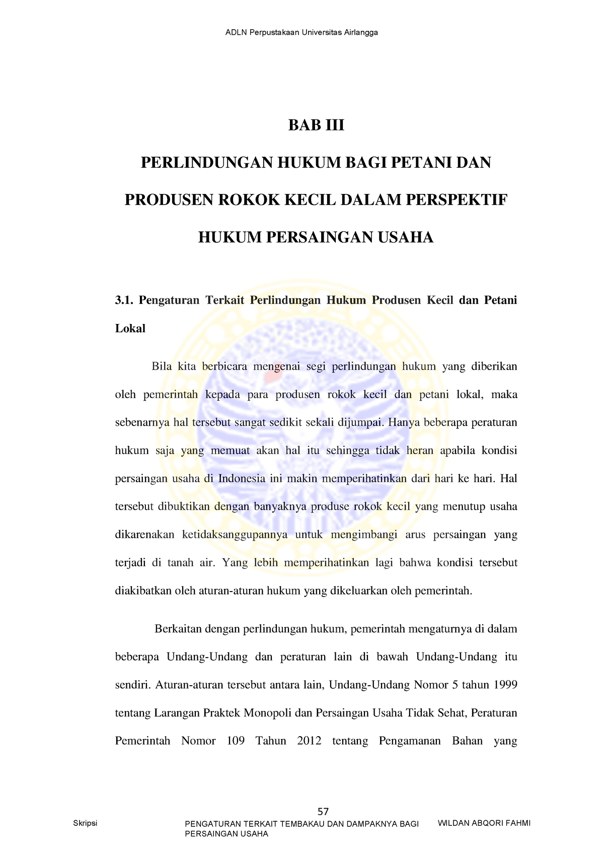 Perlindungan Hukum Bagi Petani Dan Produsen Kecil - 57 BAB III ...