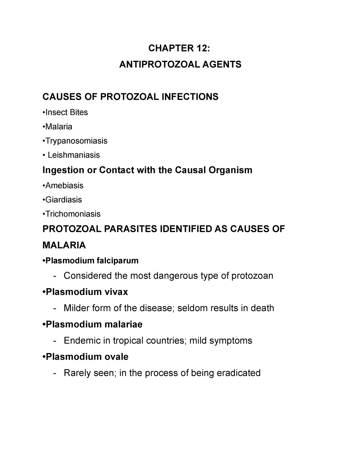 Antifungal And Antiprotozoan - CHAPTER 12: ANTIPROTOZOAL AGENTS CAUSES ...