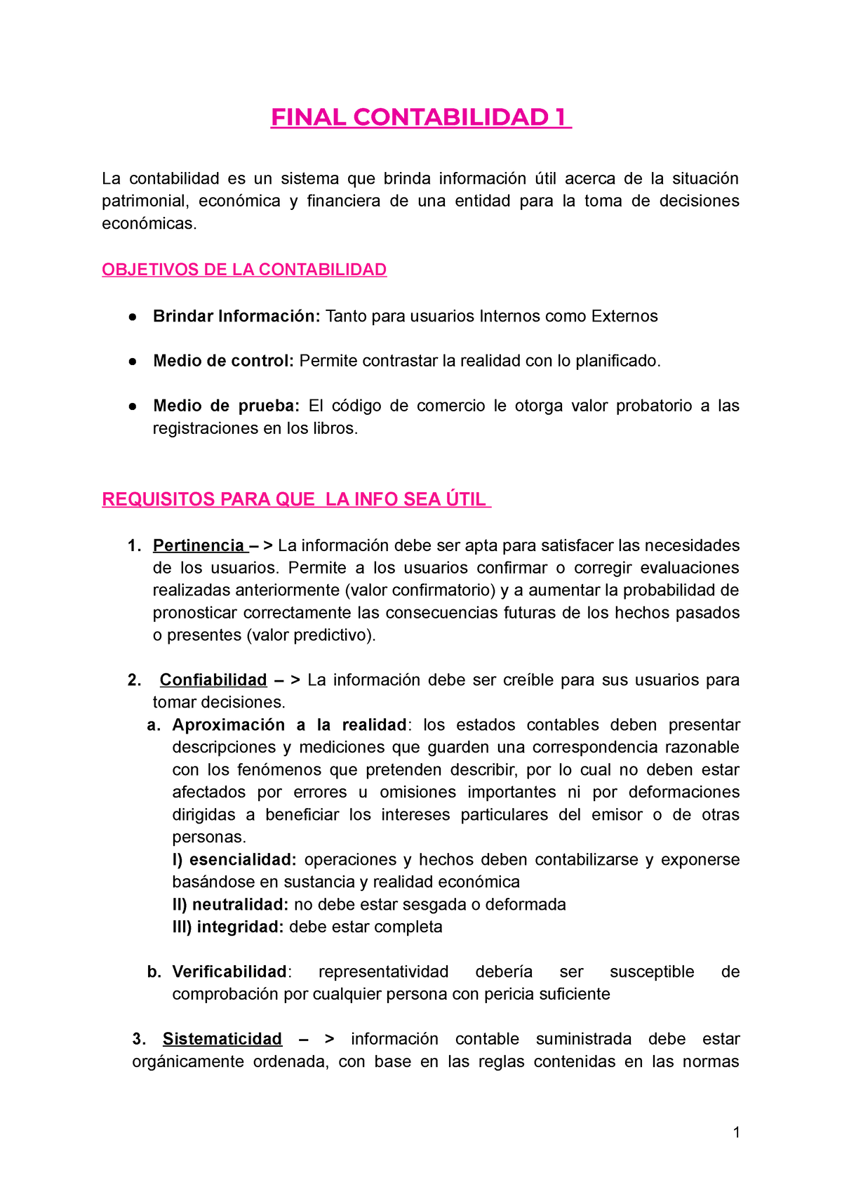 Final Contabilidad 1 Resumen Contabilidas 1 Parte Teorica Final Contabilidad 1 La 0874