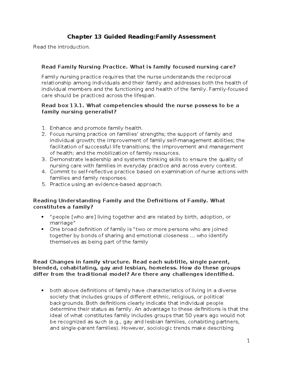 Chapter 13 study guide - notes - Chapter 13 Guided Reading:Family ...