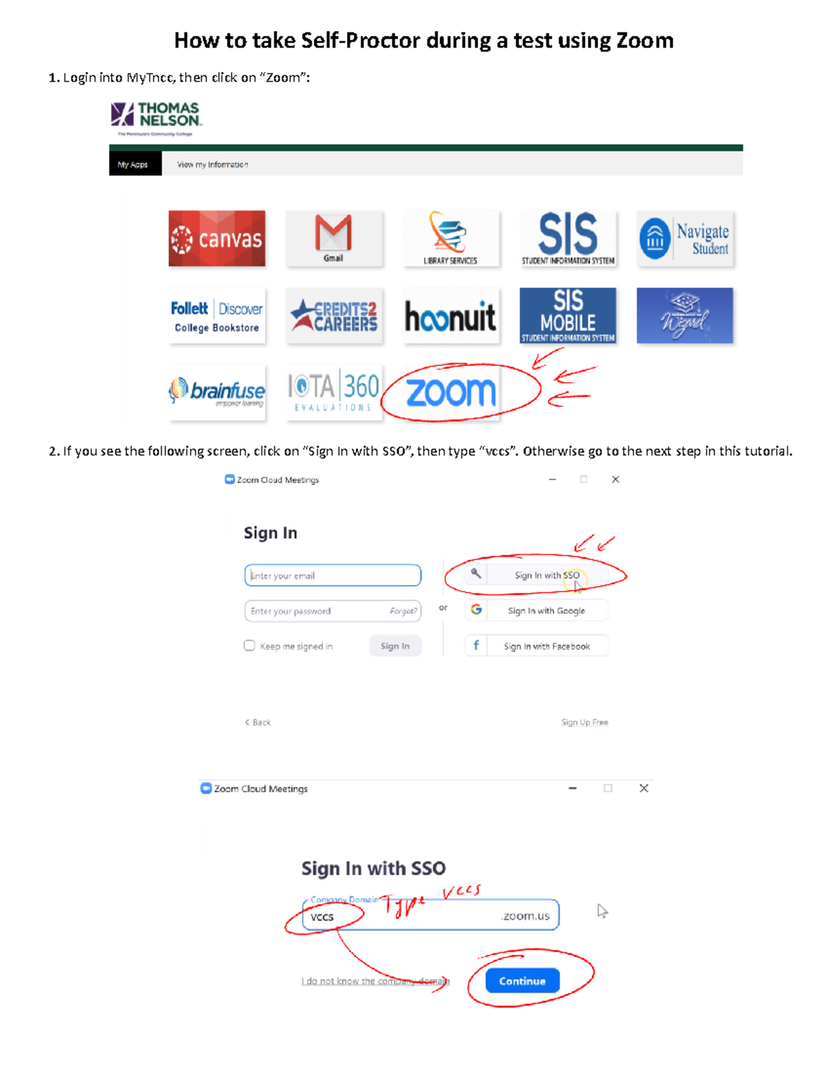 Student Selfproctor using Zoom (student version) How to take Self