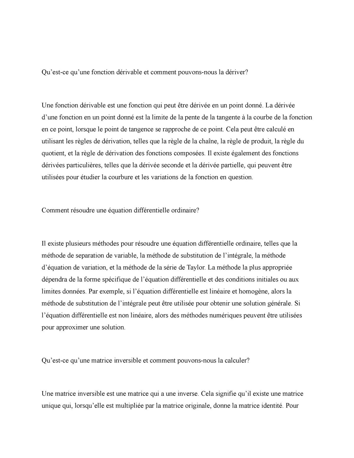 L'analyse mathématiques 1 - Qu’est-ce qu’une fonction dérivable et ...