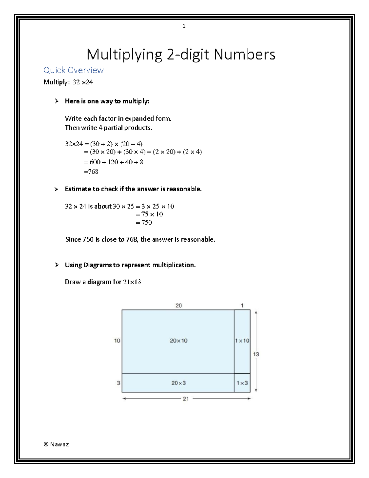 01 Multiplying 2-Digit Numbers - Multiplying 2-digit Numbers Quick ...