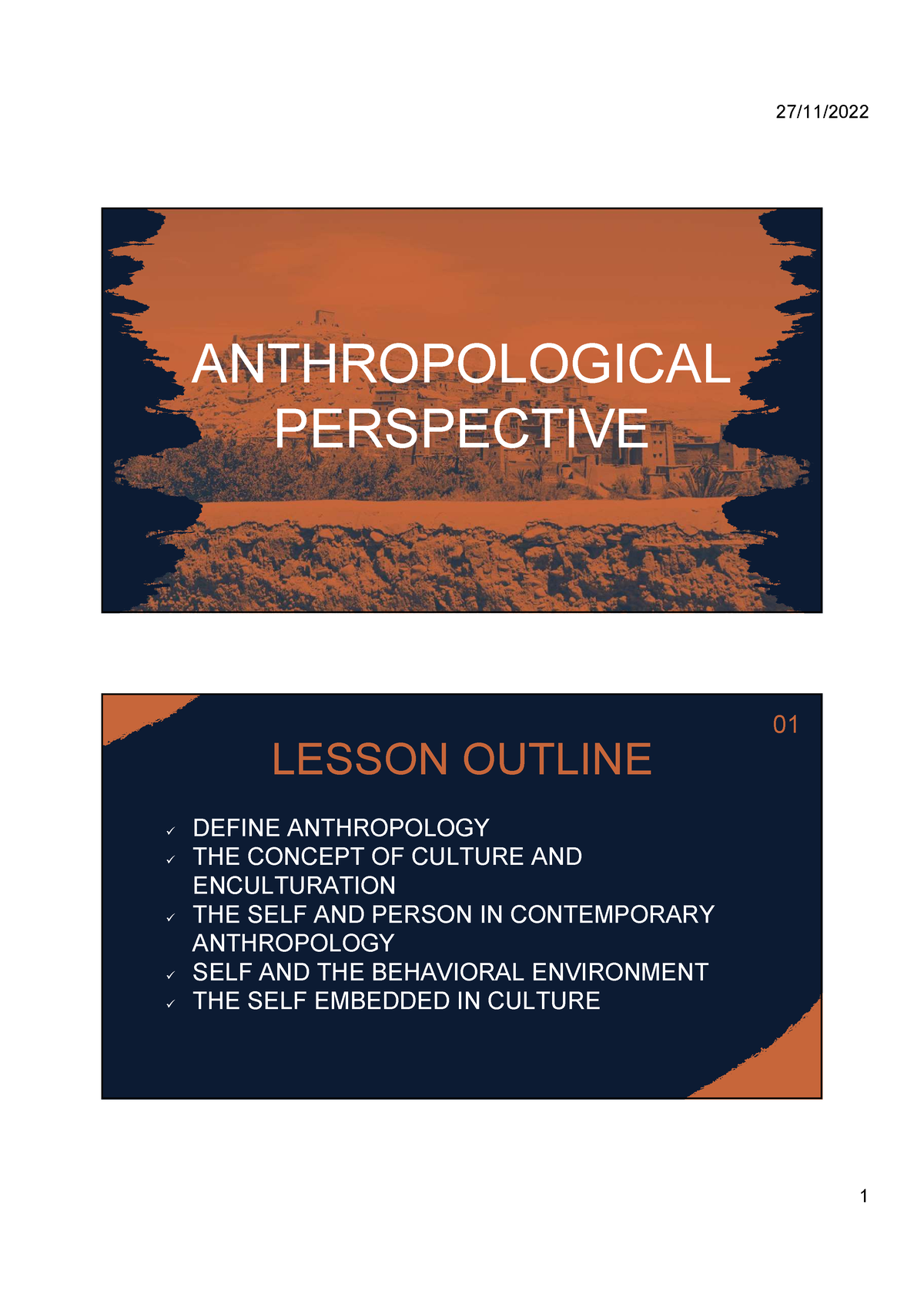 UTS Chapter 1 Anthro - Study Guide - ANTHROPOLOGICAL PERSPECTIVE LESSON ...