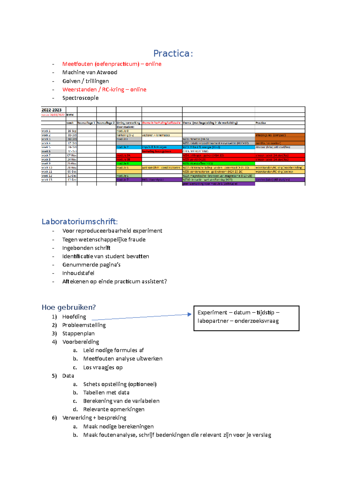 Practica Biofysica - Practica: Meetfouten (oefenpracticum) - online ...