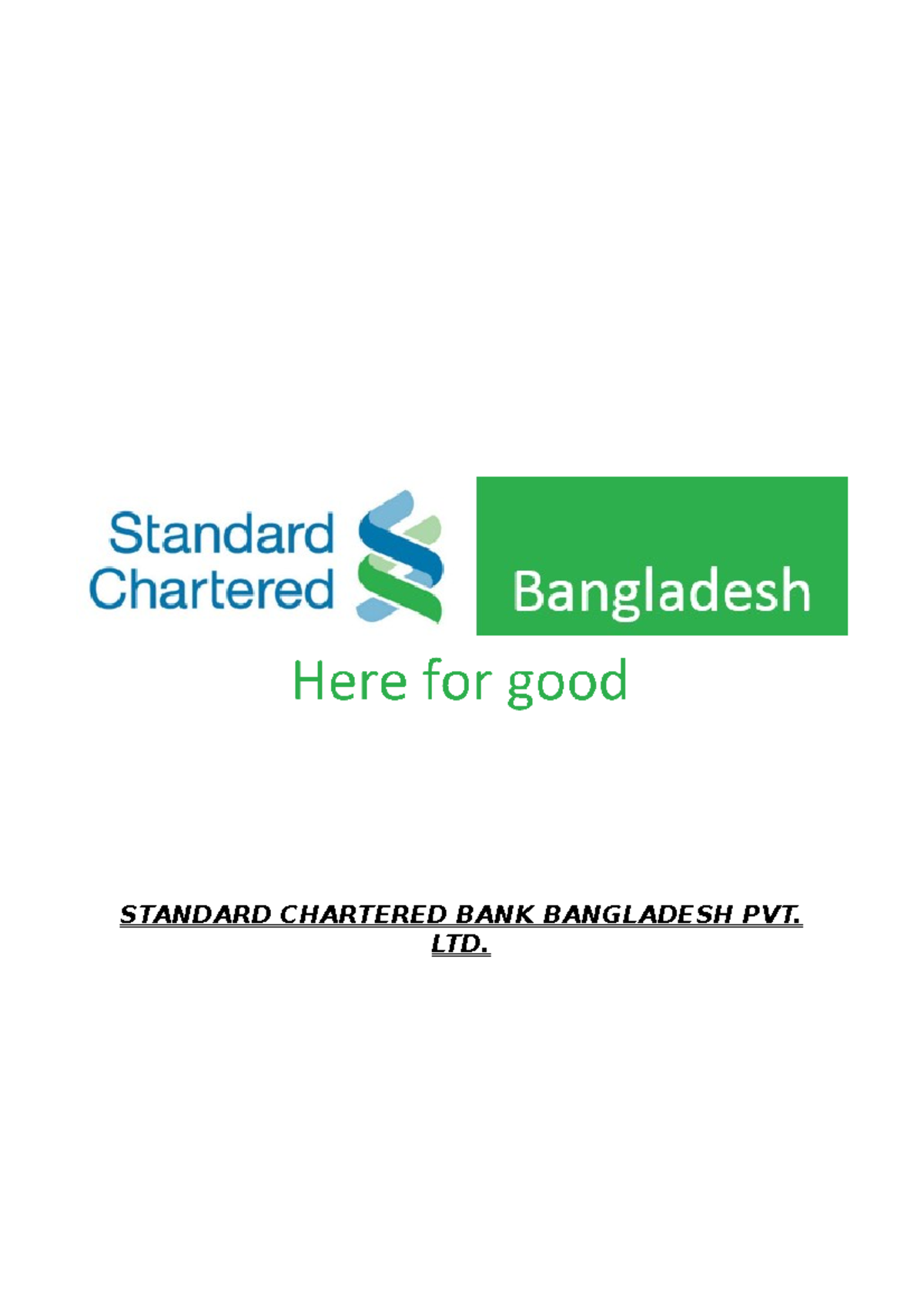 HRM Report on Standard Chartered Bank ltd - STANDARD CHARTERED BANK ...