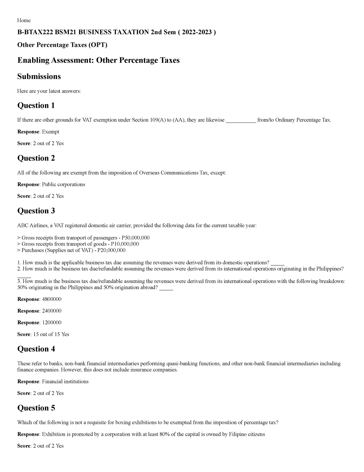 B-BTAX222 Enabling Assessment Other Percentage Taxes - Home B-BTAX222 ...