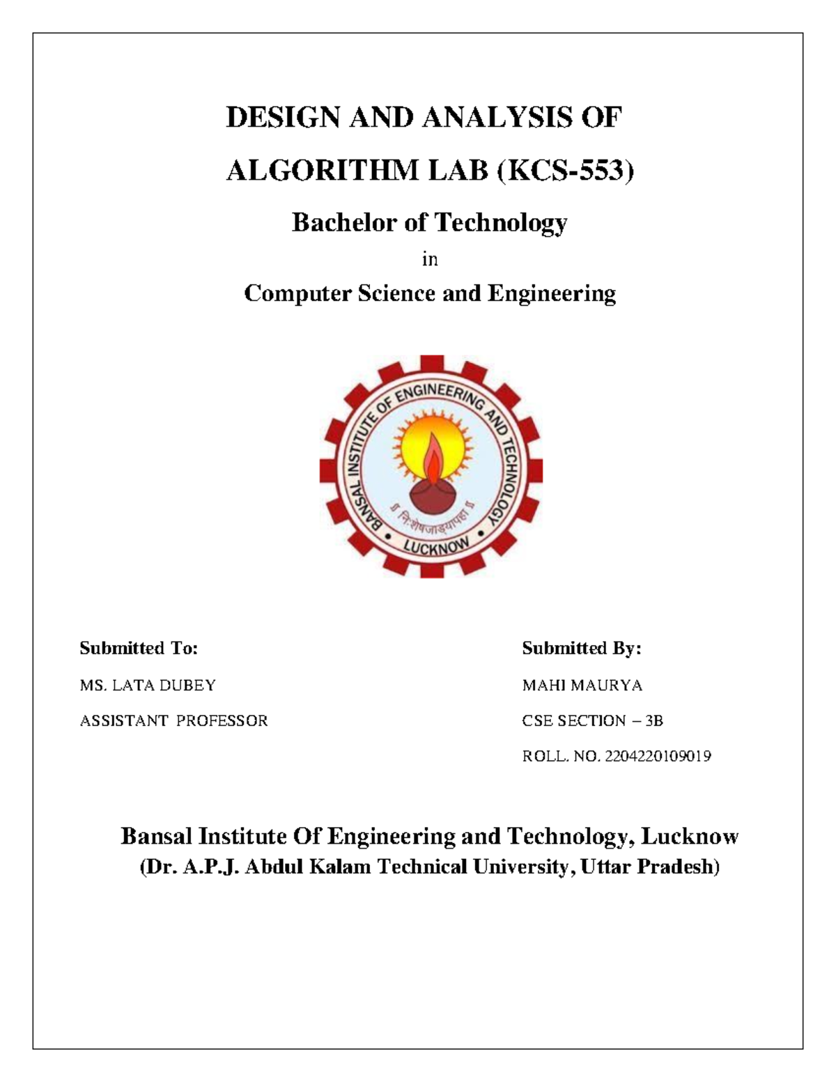 Important Notes Of Physics - B.Tech CSE (2nd Year) - DESIGN AND ...