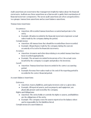 Audit Theory - 1 - Summary of basic concepts - Audit opinions convey ...