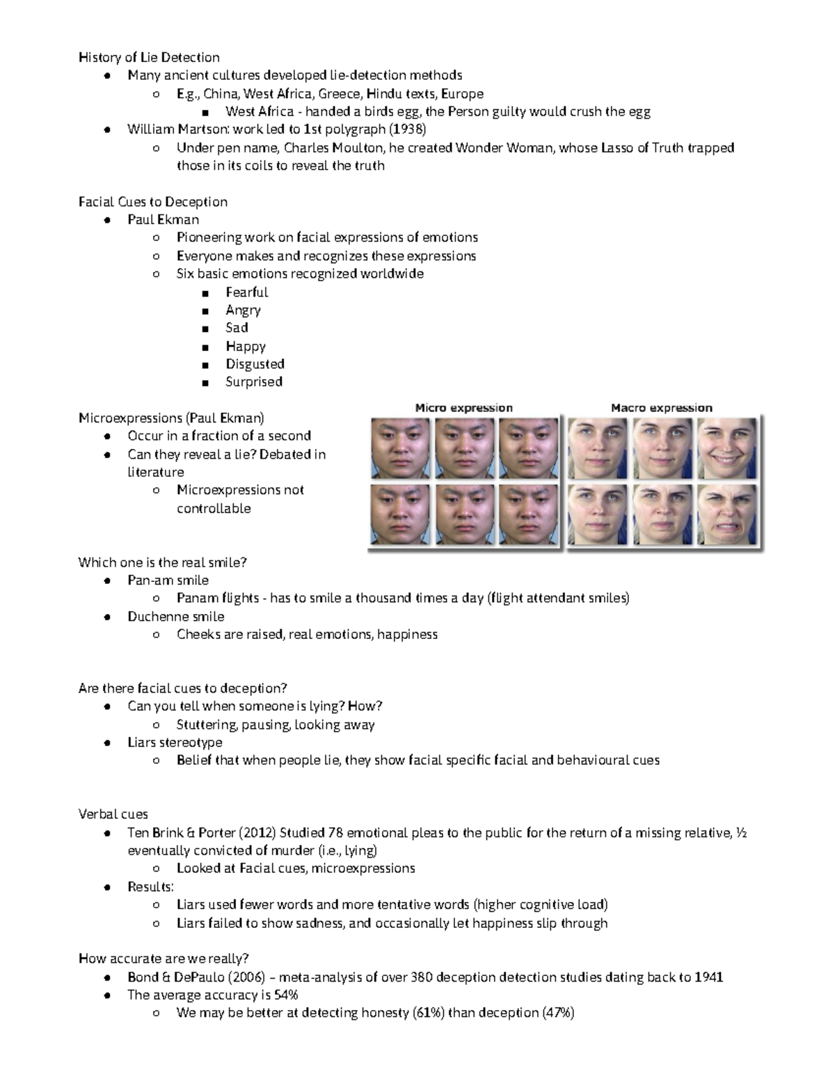 Week 3 Lie Detection - lecture - History of Lie Detection Many ancient ...