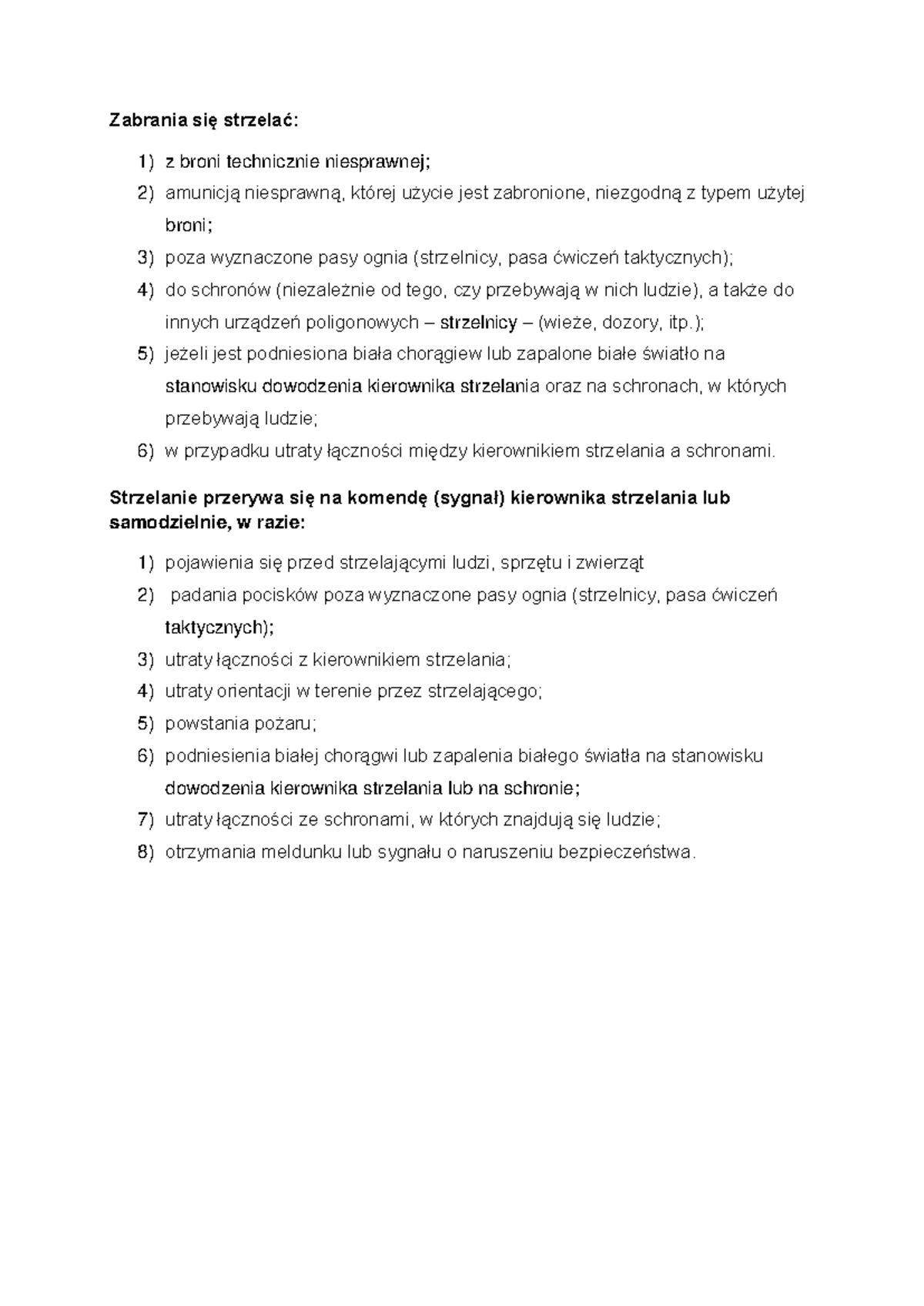 Strzelanie Szkolne Nr 1 Warunki Strzelania www.studocu.com