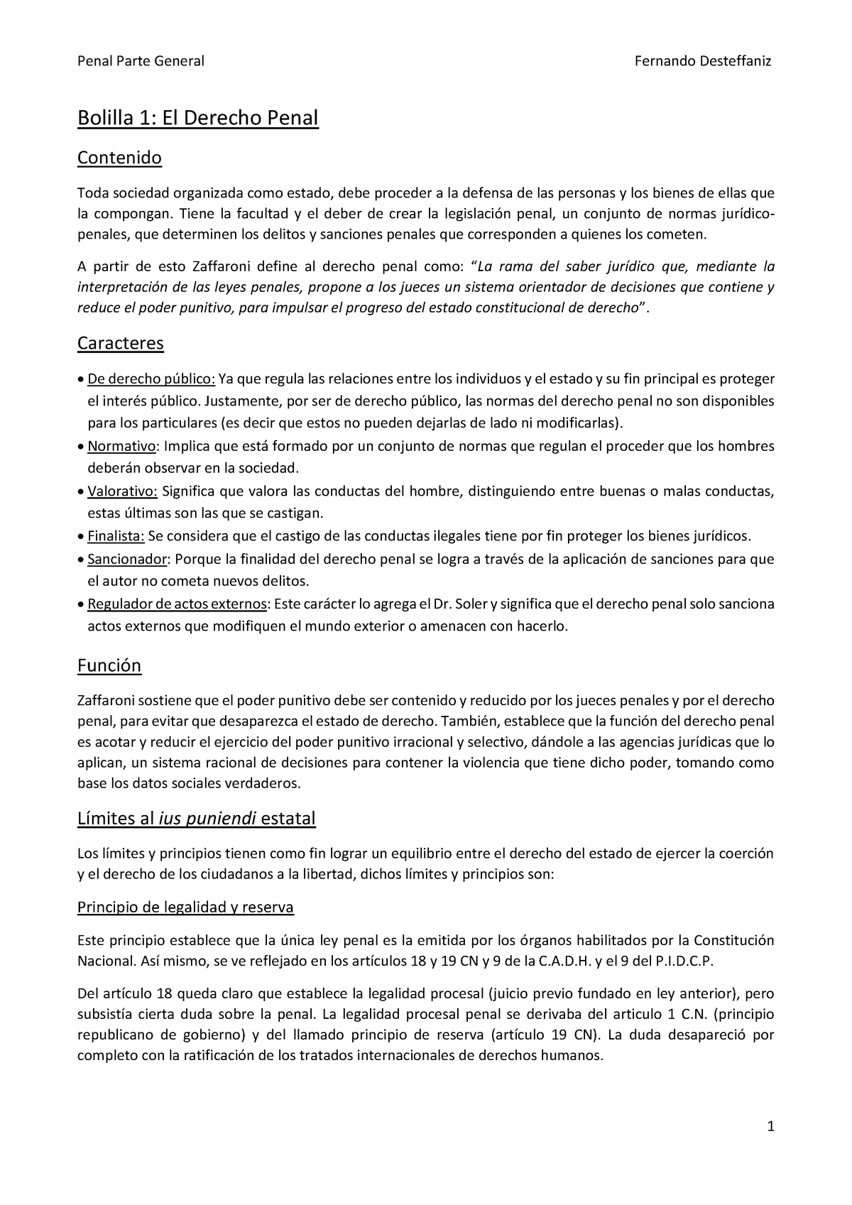 Penal Bolillas 1 A 12 - Zaffaroni - Penal Parte General Fernando ...