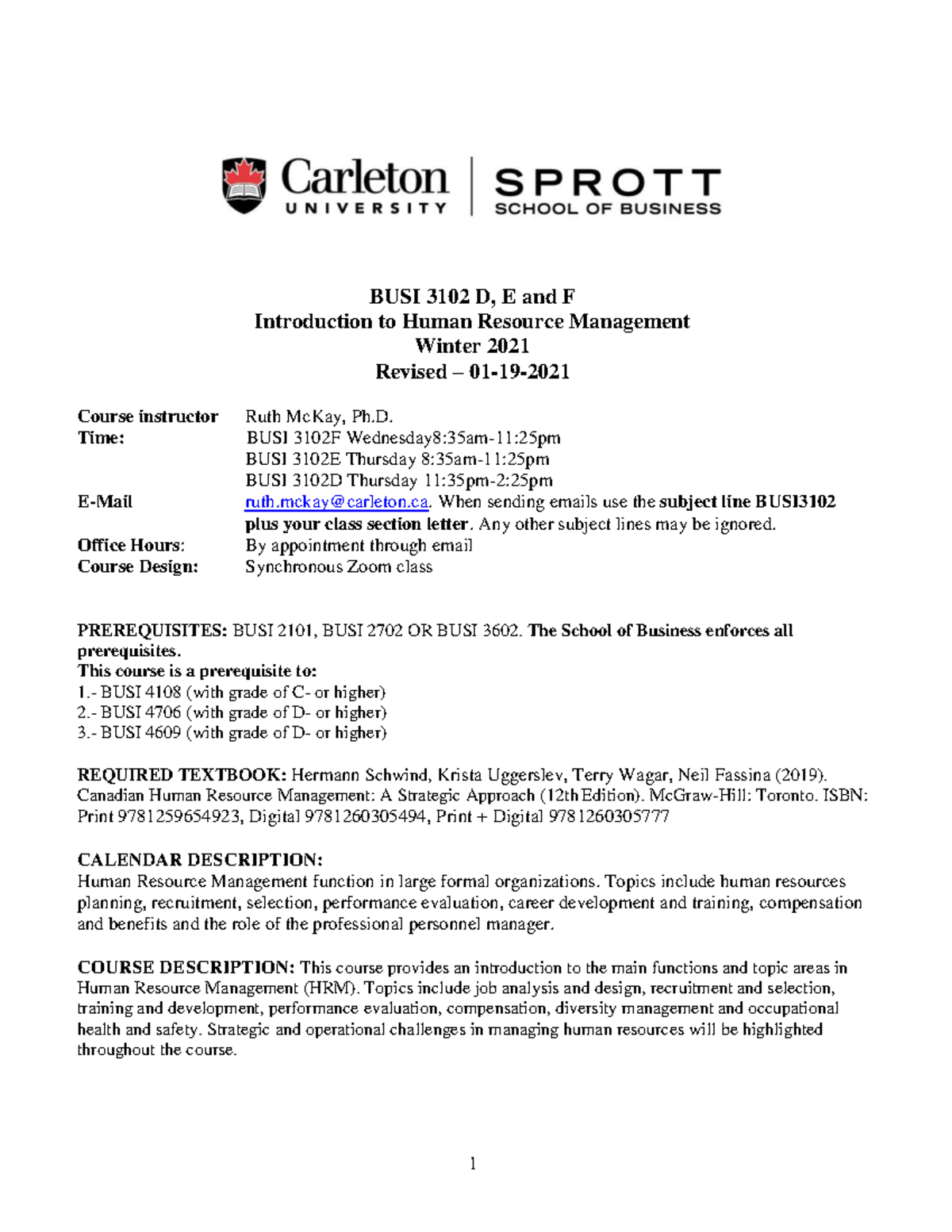 3102 R - Notes - BUSI 3102 D, E And F Introduction To Human Resource ...