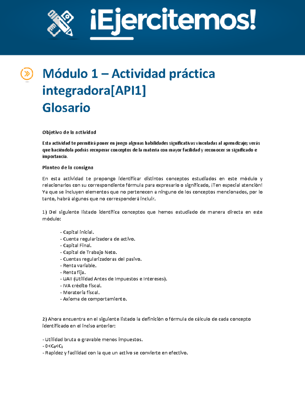 Actividad Práctica Integradora Universidad Siglo Xx1 Módulo 1