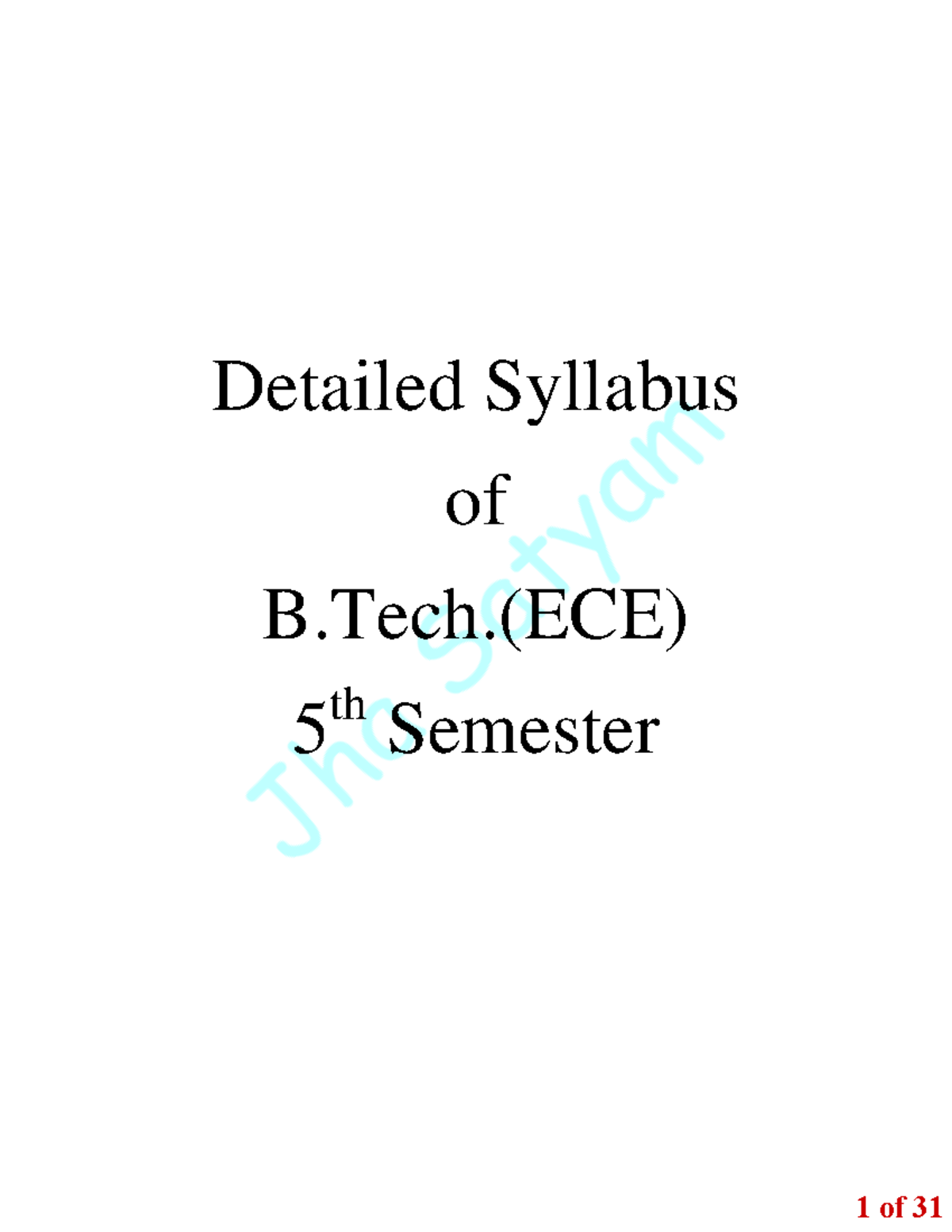 ECE (2022) 5th Sem Syllabus - Detailed Syllabus Of B.(ECE) 5 Th ...