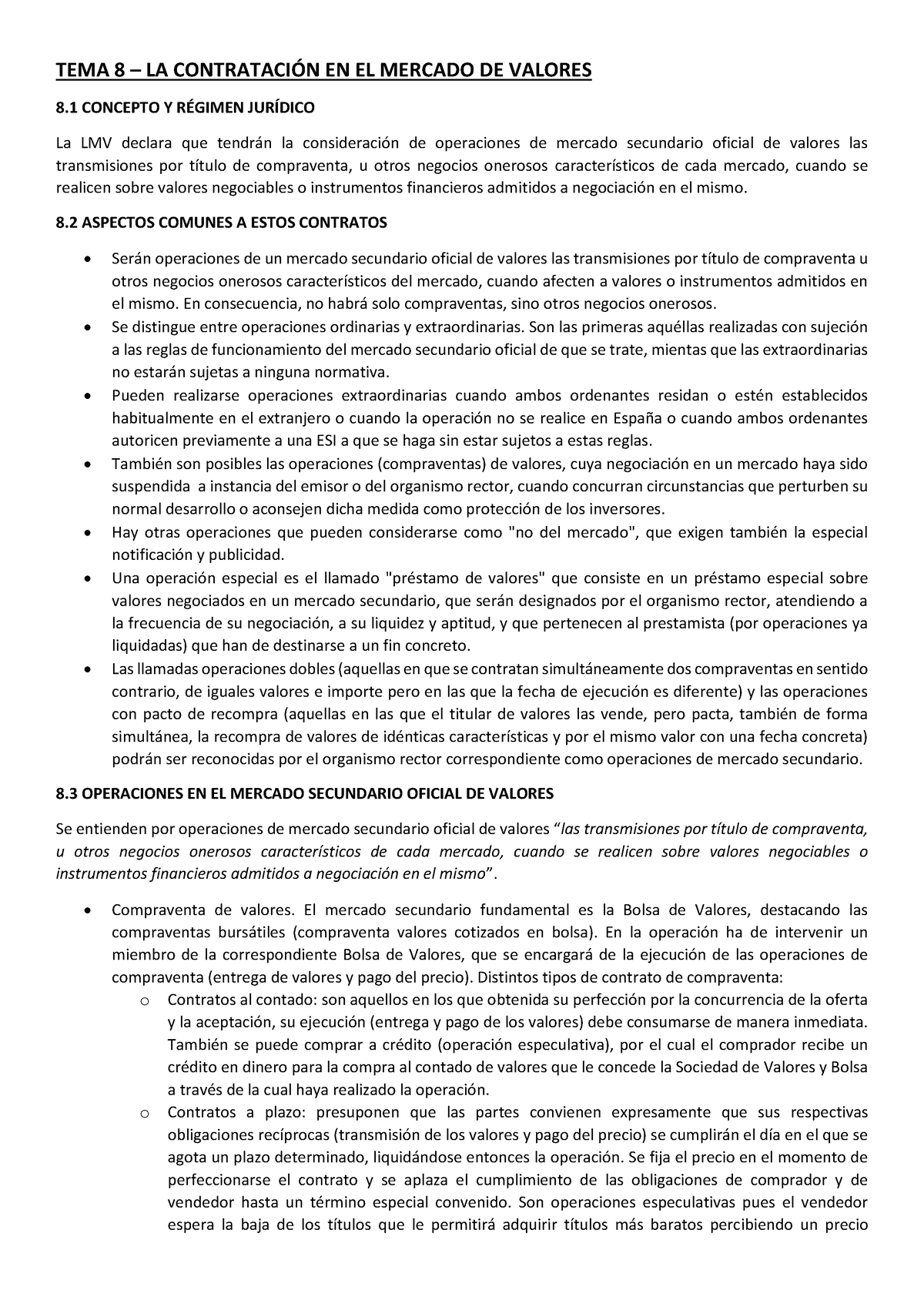 TEMA 8 La Contratación En El Mercado De Valores - TEMA 8 – LA ...