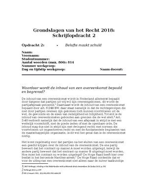 Schrijfopdracht 1 Grondslagen Van Het Recht 21/25 - Grondslagen Van Het ...