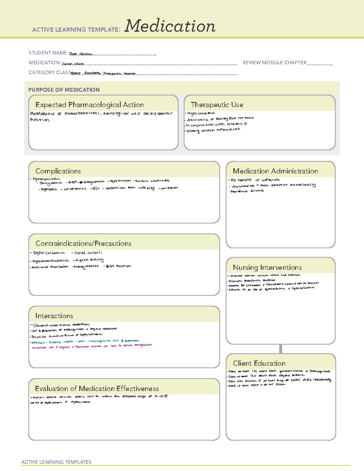 Cms ALTs final - Notes - STUDENT NAME ...