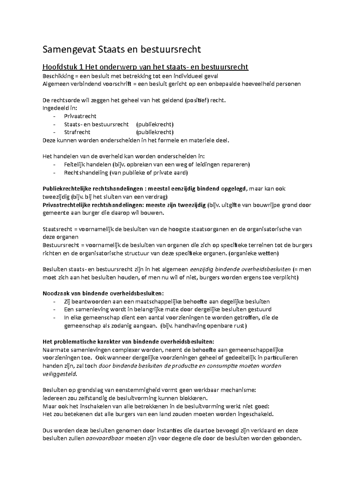 Samenvatting Beginselen Van De Democratische Rechtsstaat - Hoofdstukken ...