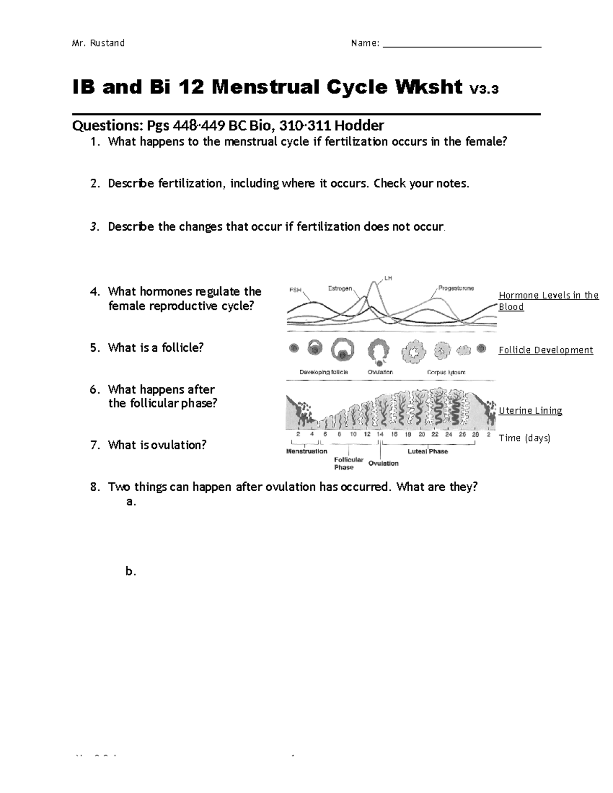 Ilide - IB and Bi 12 Menstrual Cycle Wksht V3. Questions: Pgs 448 ...