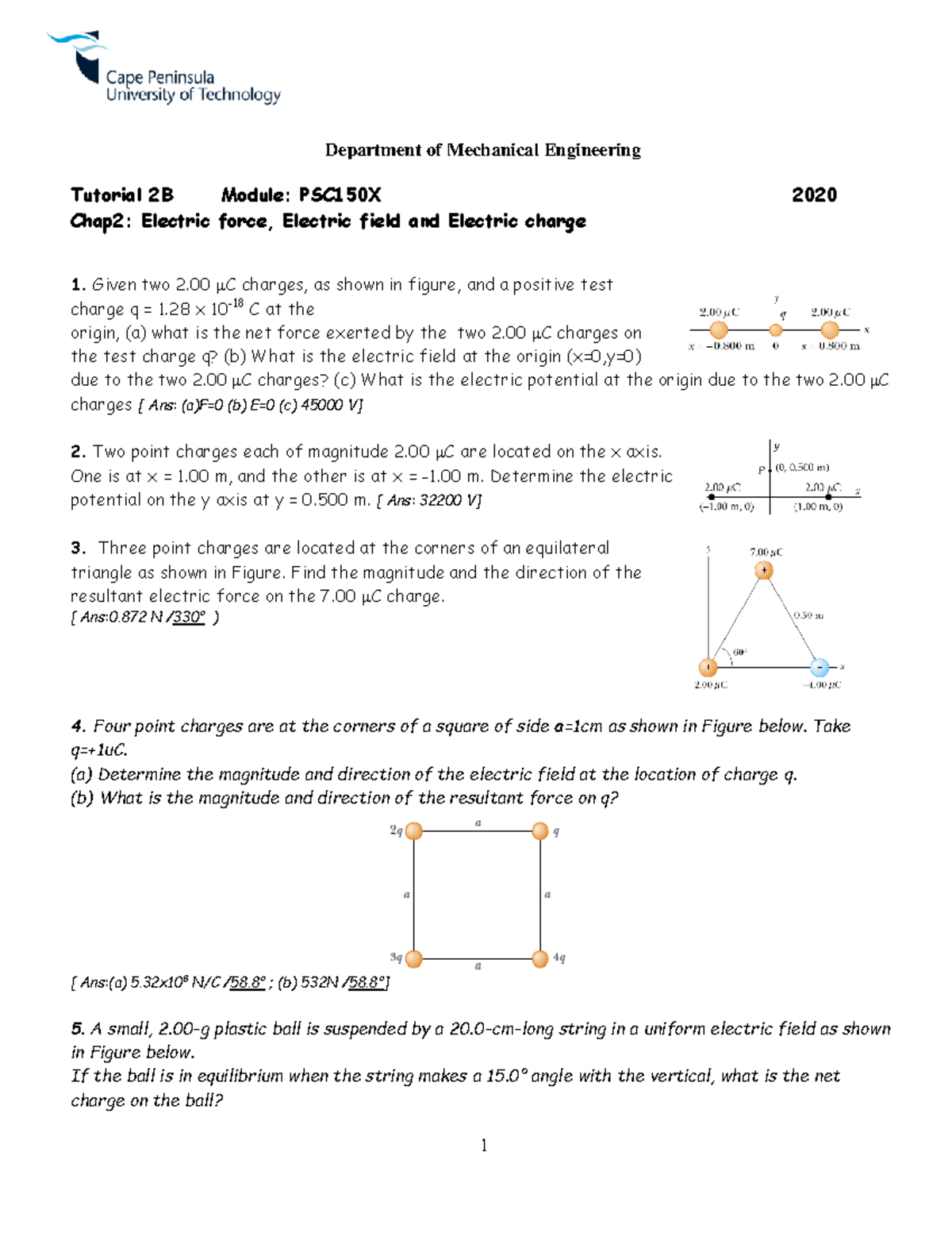 Tutorial 2b Chap2 - practice - 1 Department of Mechanical Engineering ...