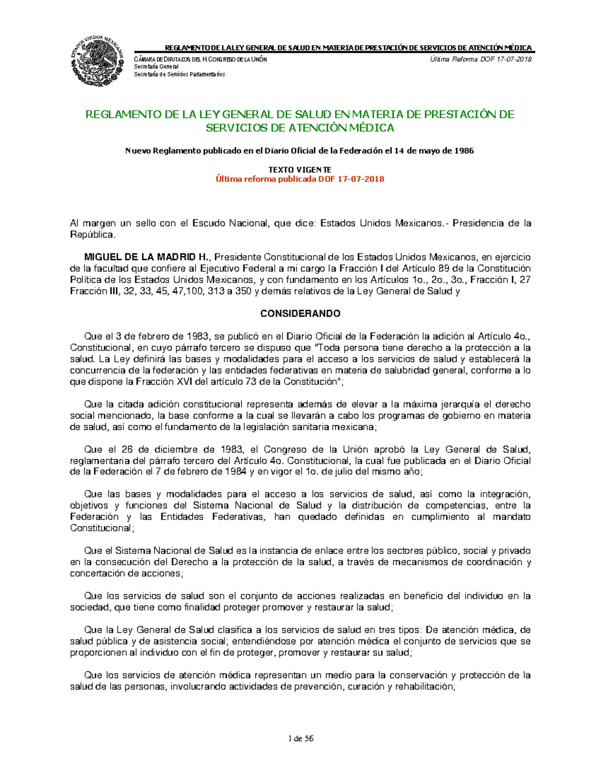 Ley general de salud - CÁMARA DE DIPUTADOS DEL H. CONGRESO DE LA UNIÓN