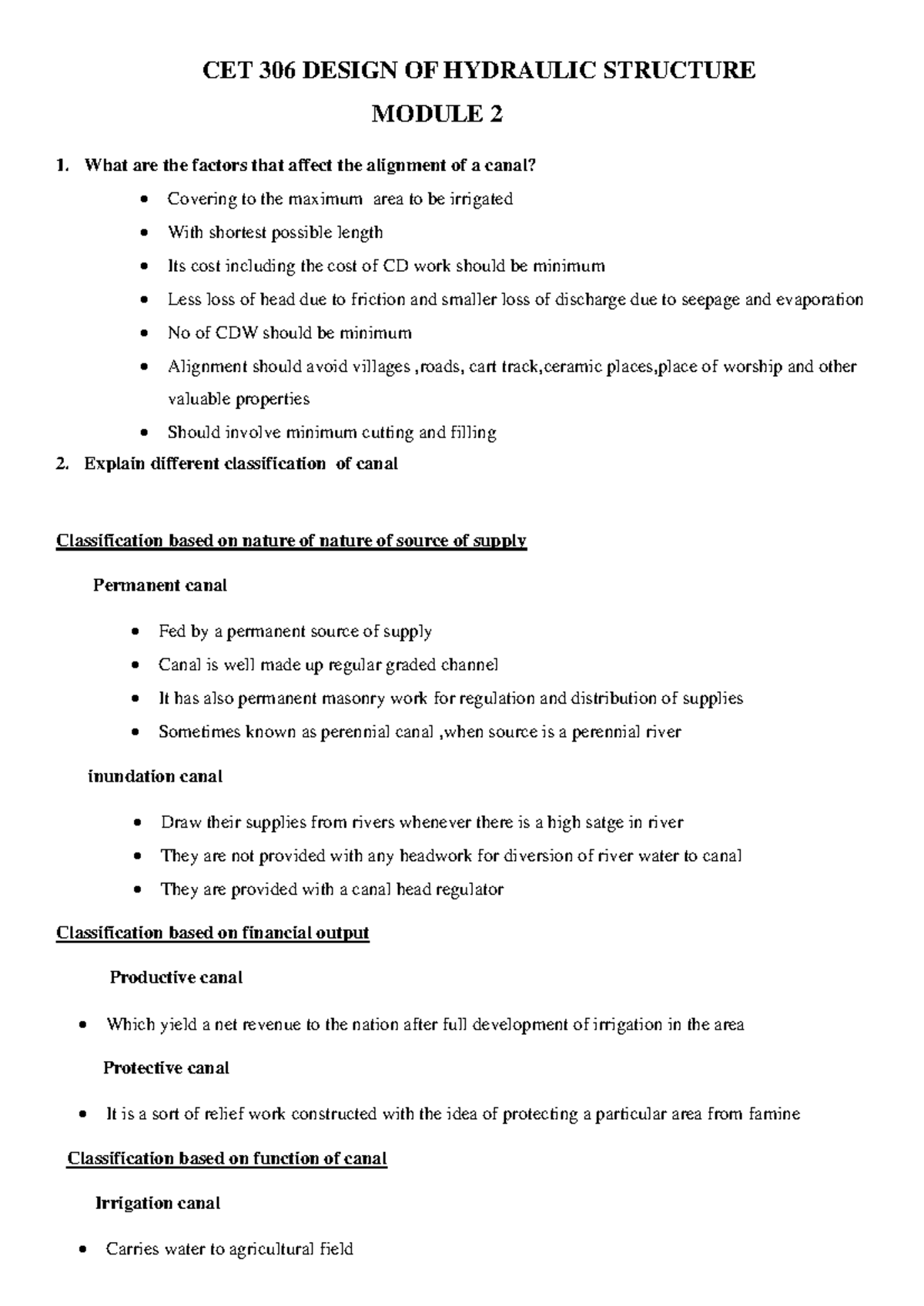 Module 2 CET 306 Design OF Hydraulic Structure - CET 306 DESIGN OF ...