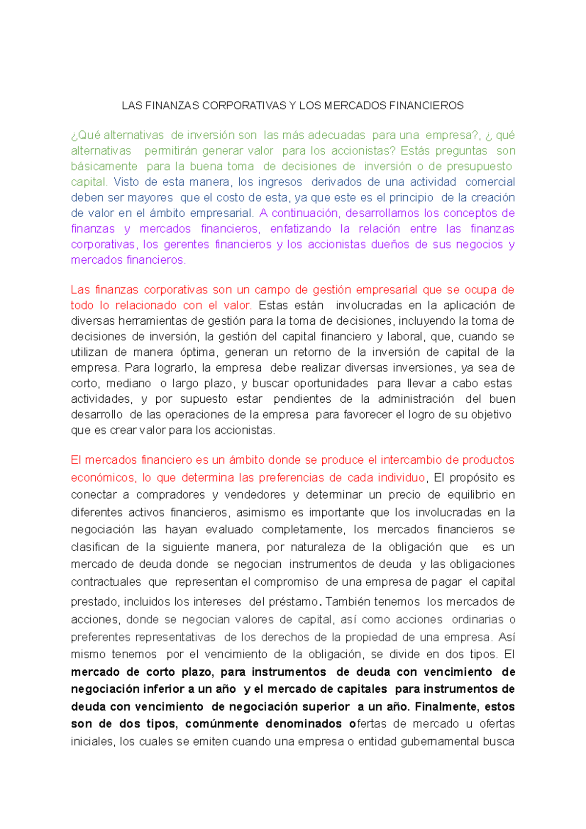 Principios Fundamentales DE LAS Finanzas Corporativas Y LOS Mercados ...