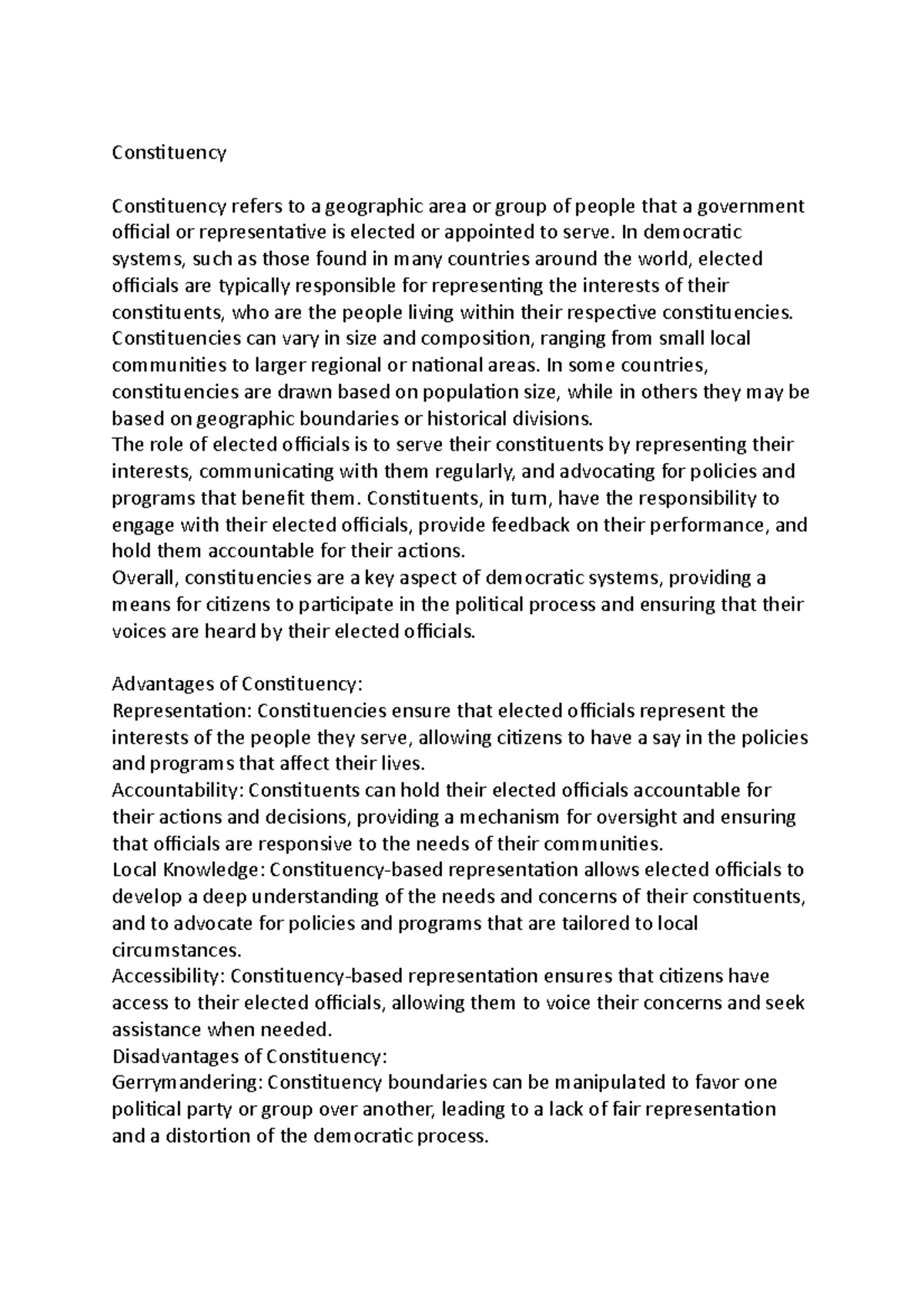 Constituency - Constituency Constituency refers to a geographic area or ...