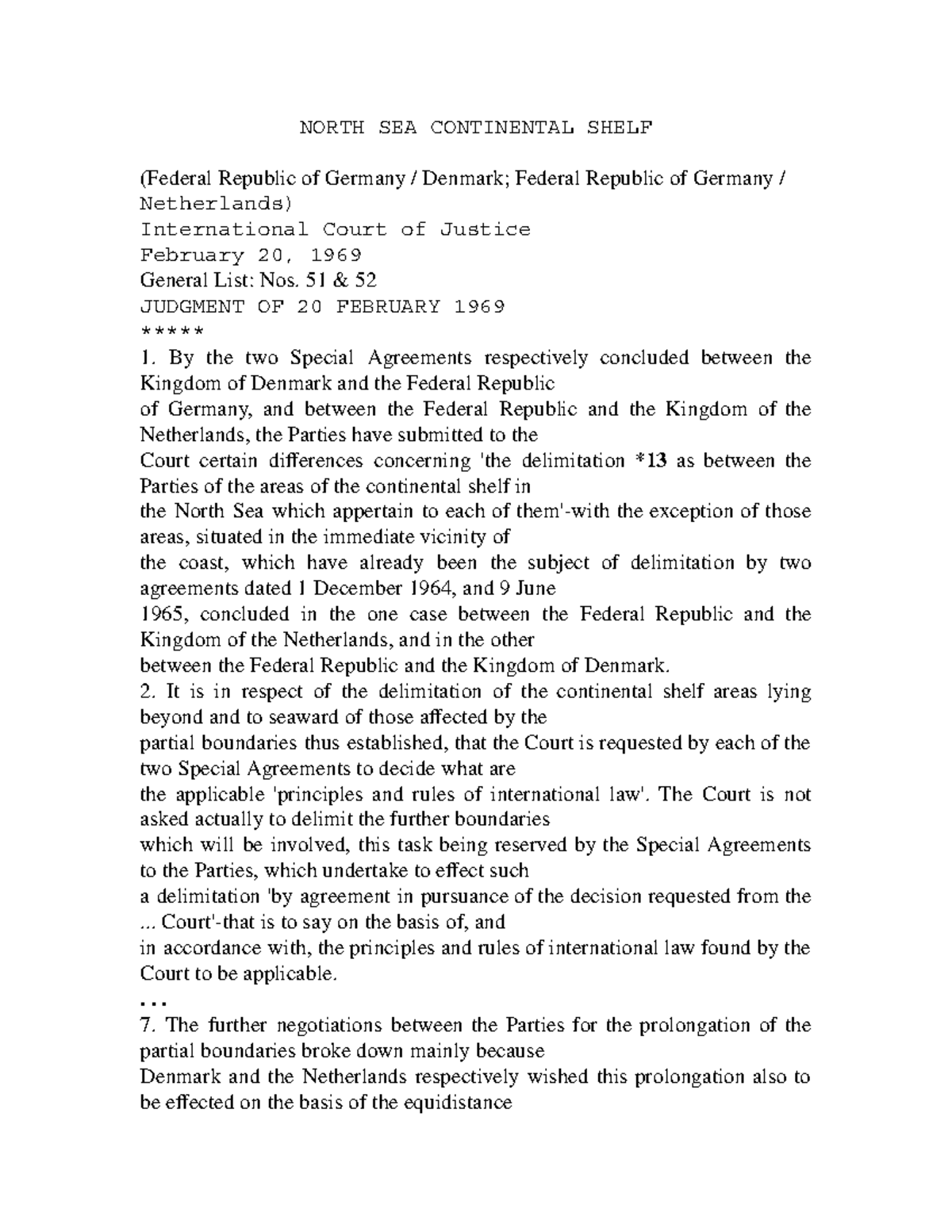 North SEA Continental Shelf Law of Tort Central Studocu