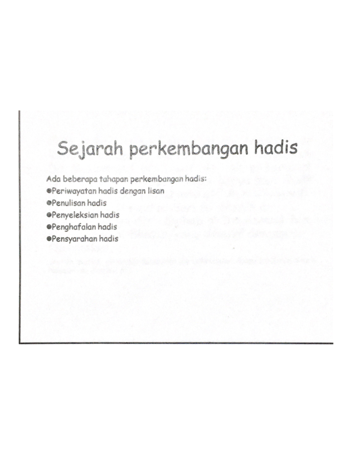 Ulumul Hadist 5 - Sejarah Perkembangan Hadis - Ulumul Hadis - Studocu