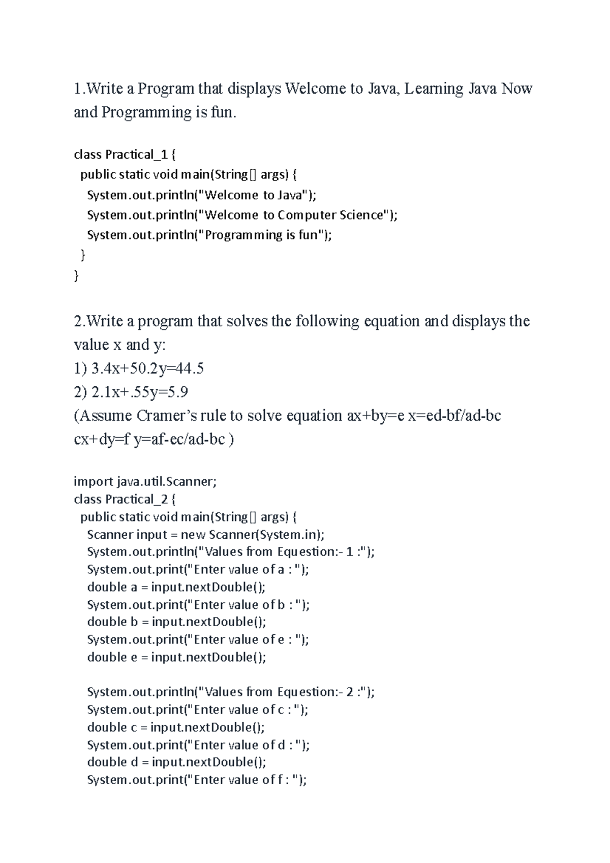 New Microsoft Office Word Document - 1 a Program that displays Welcome ...