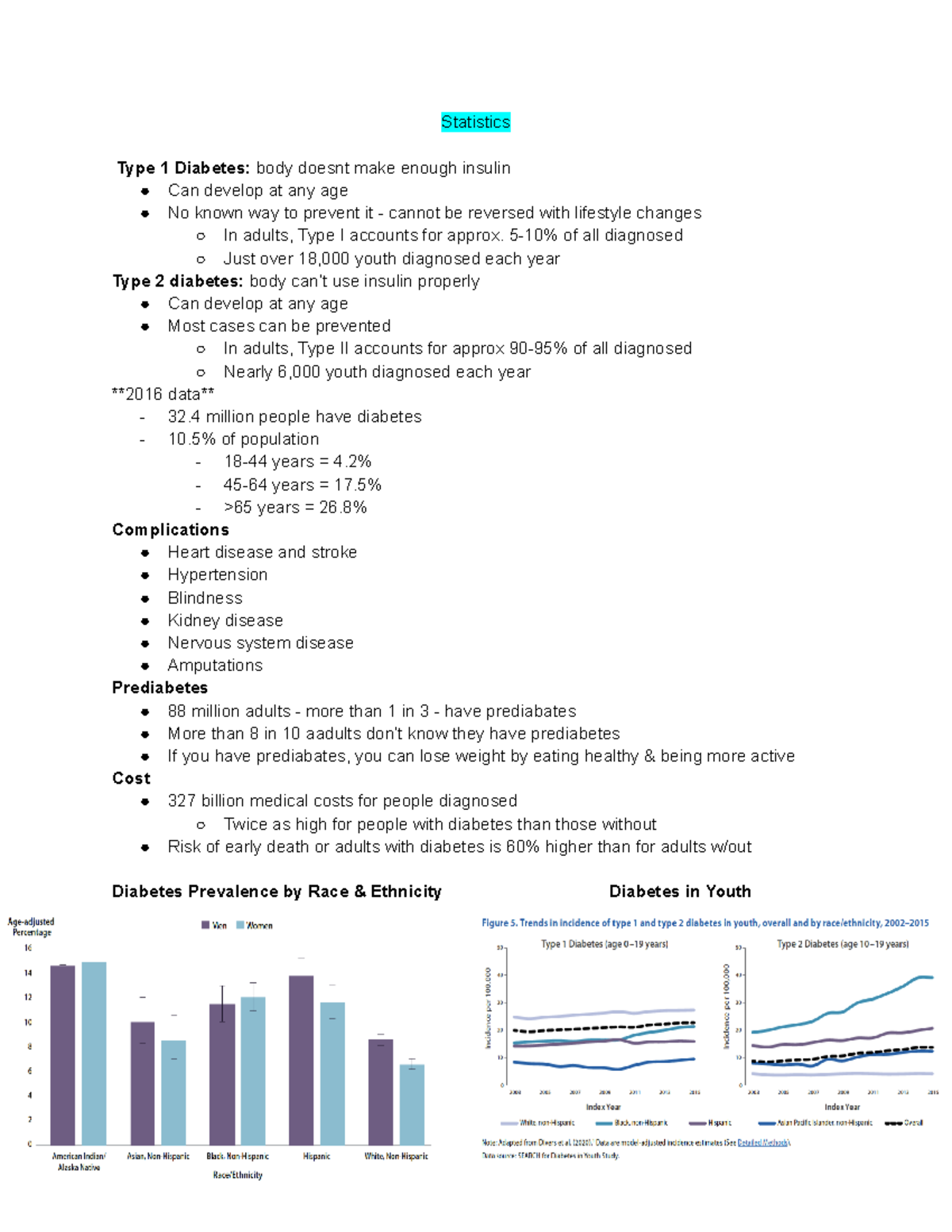 Diabetes Information - Statistics Type 1 Diabetes: body doesnt make ...