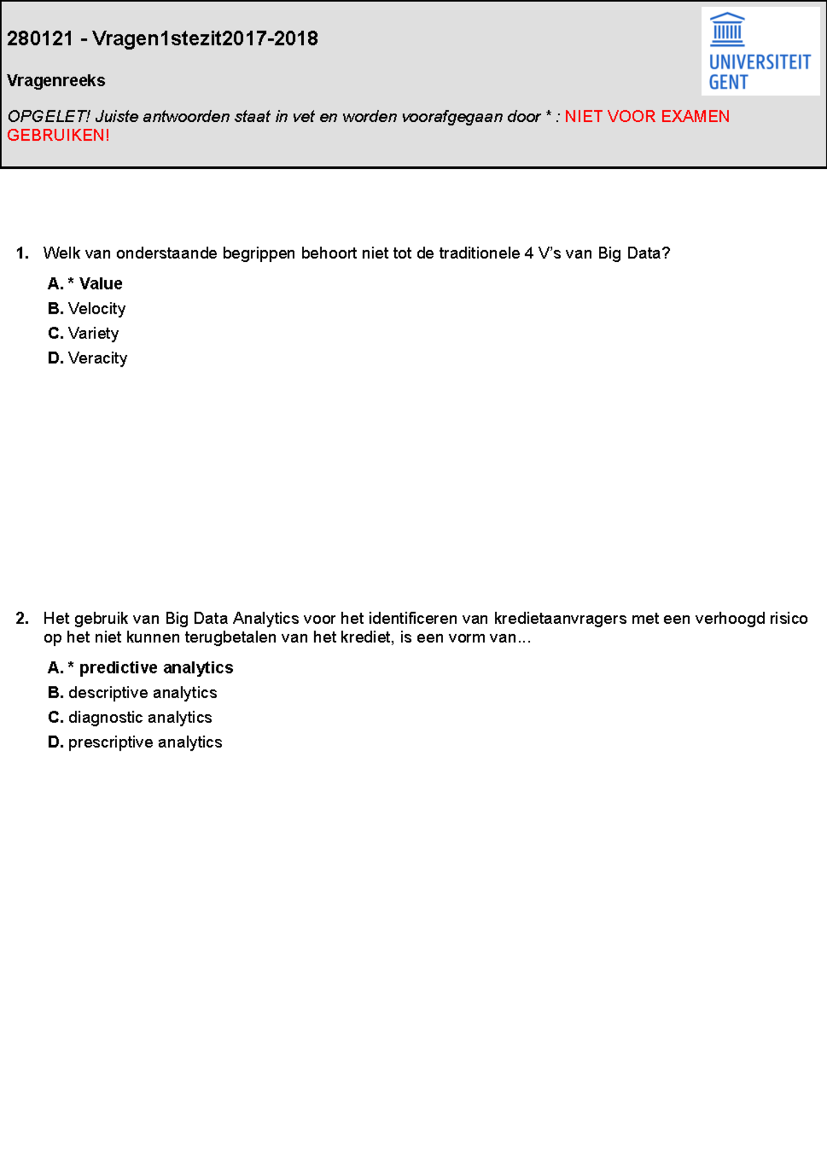 Examen, Vragen - 1. 2. 280121 - Vragen1stezit2017- Vragenreeks OPGELET ...