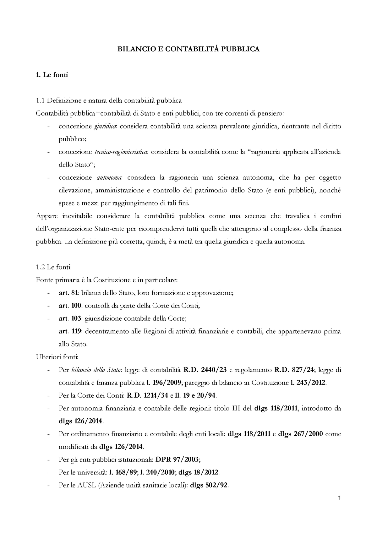 Riassunti Contabilità E Bilancio Pubblico - BILANCIO E CONTABILIT ...