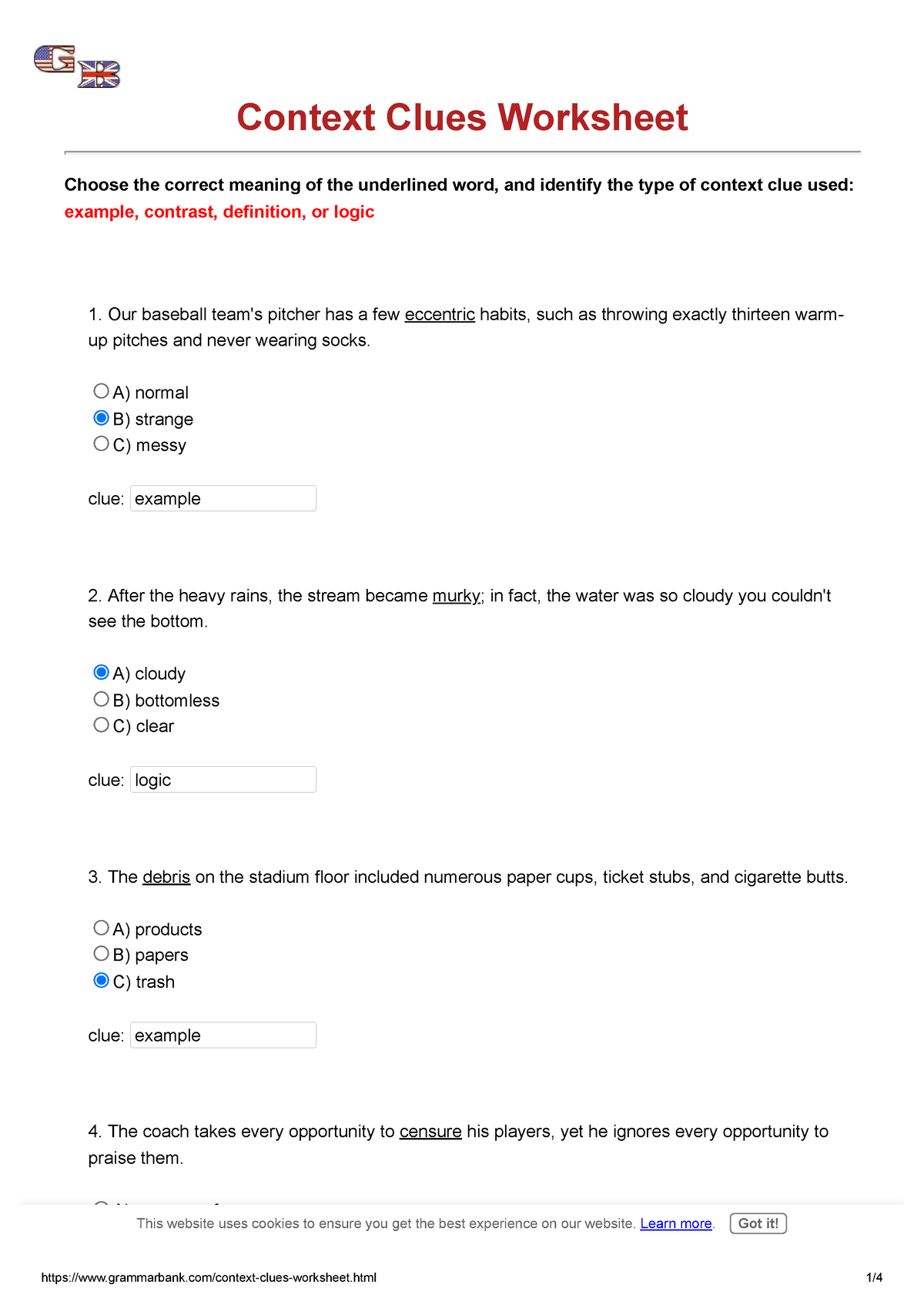 context-clues-worksheet-with-anwers-context-clues-worksheet-choose