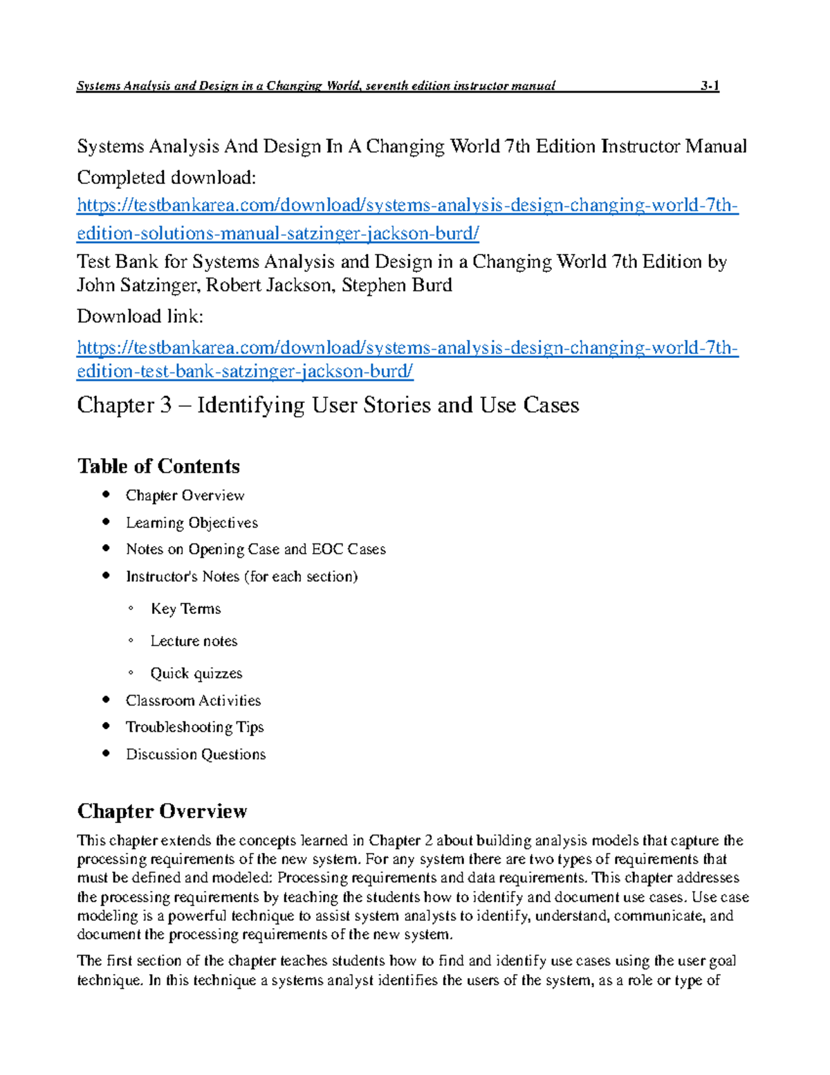 Systems analysis and design in a changing world 7th edition instructor