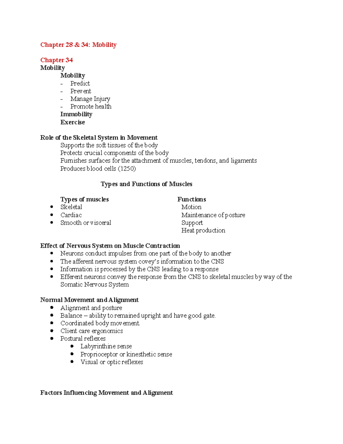 Foundations fall - Chapter 28 & 34: Mobility Chapter 34 Mobility ...