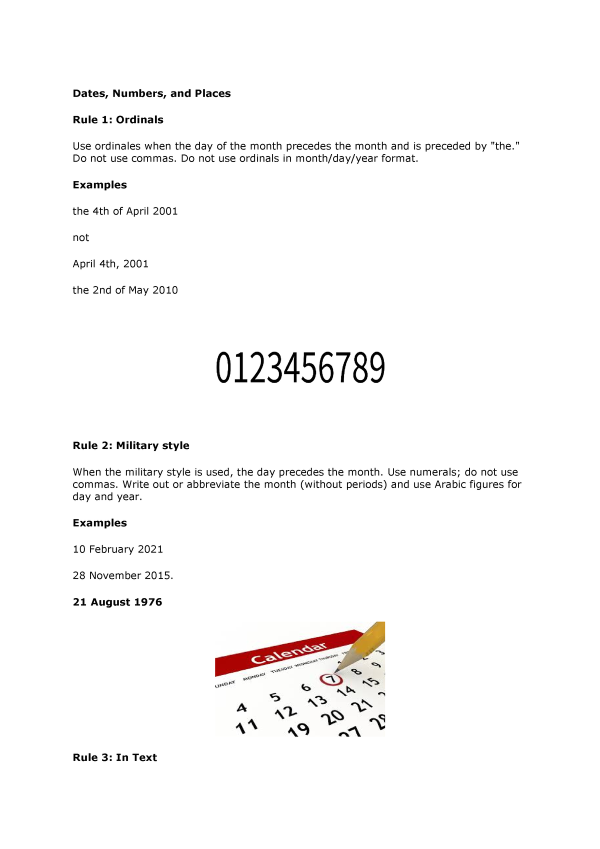 12. Dates Numbers And Places - Medical Transcription - RGUHS - Studocu