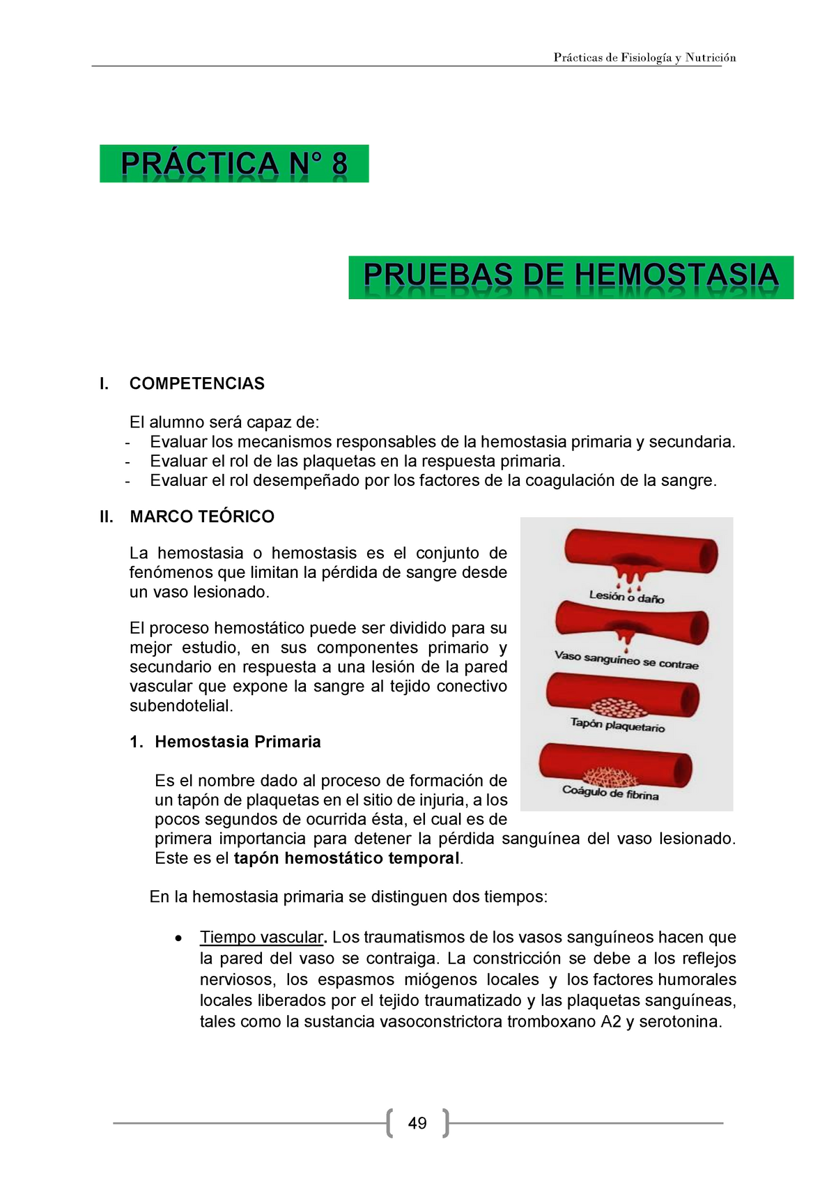 Práctica 8 - Hemostasia - Fisiologia - UCSM - Studocu