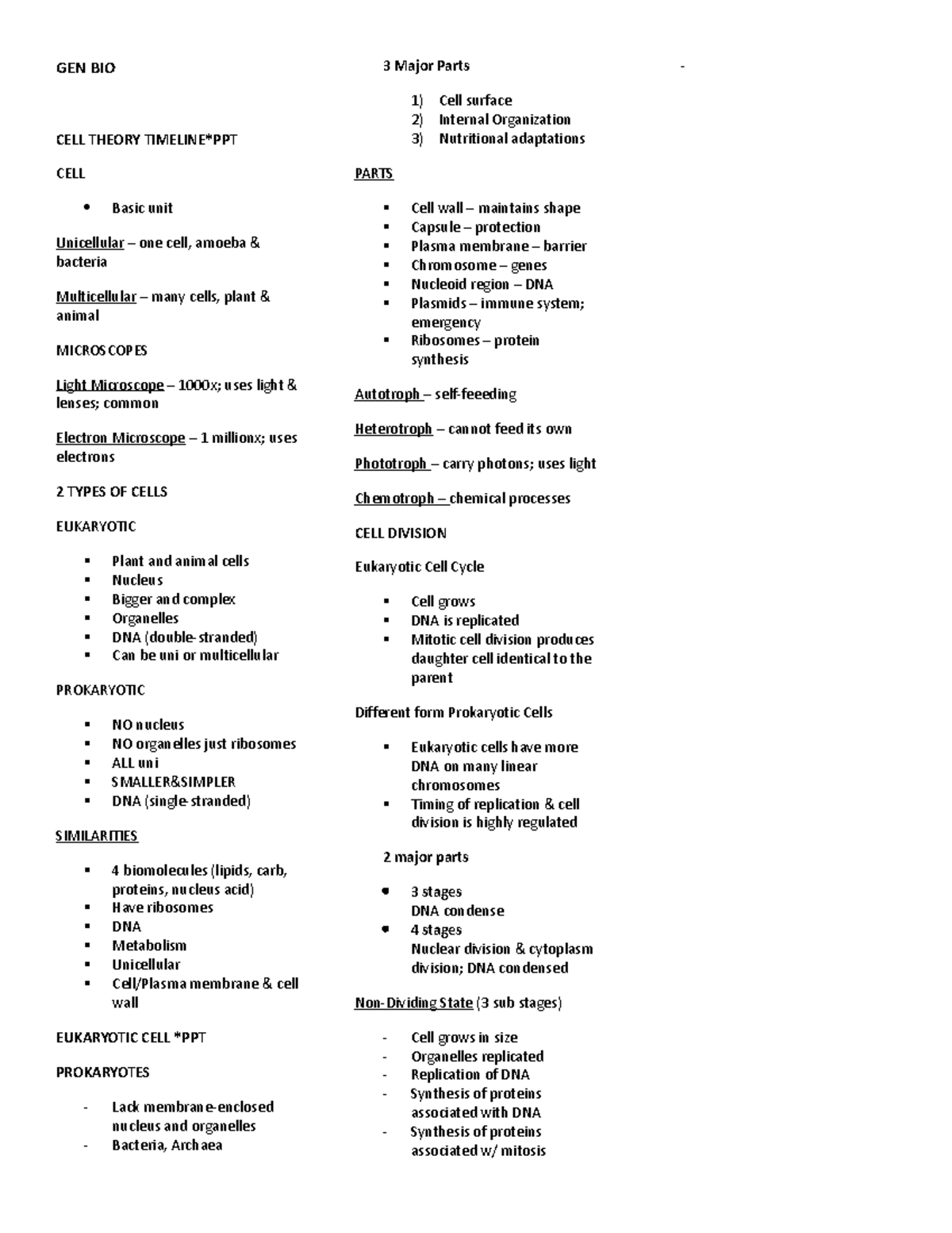 Genbio - Cell Theory Notes - GEN BIO CELL THEORY TIMELINE*PPT CELL ...